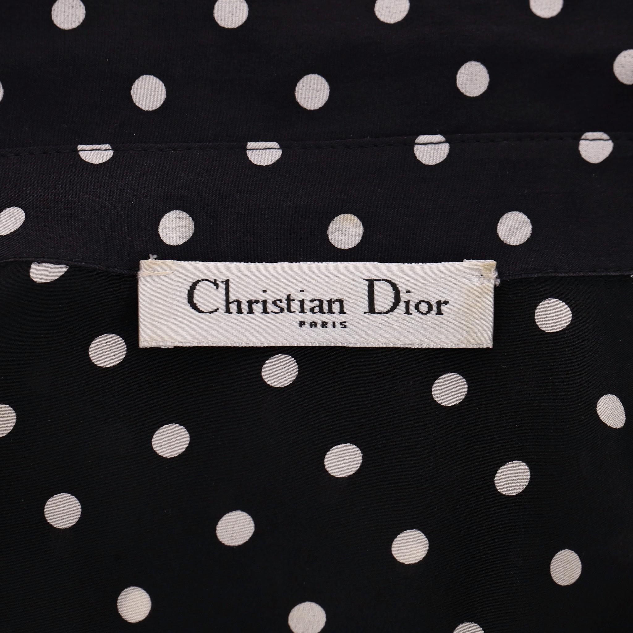 Christian Dior Silk Blend Polka-Dot Shirt Dress 1