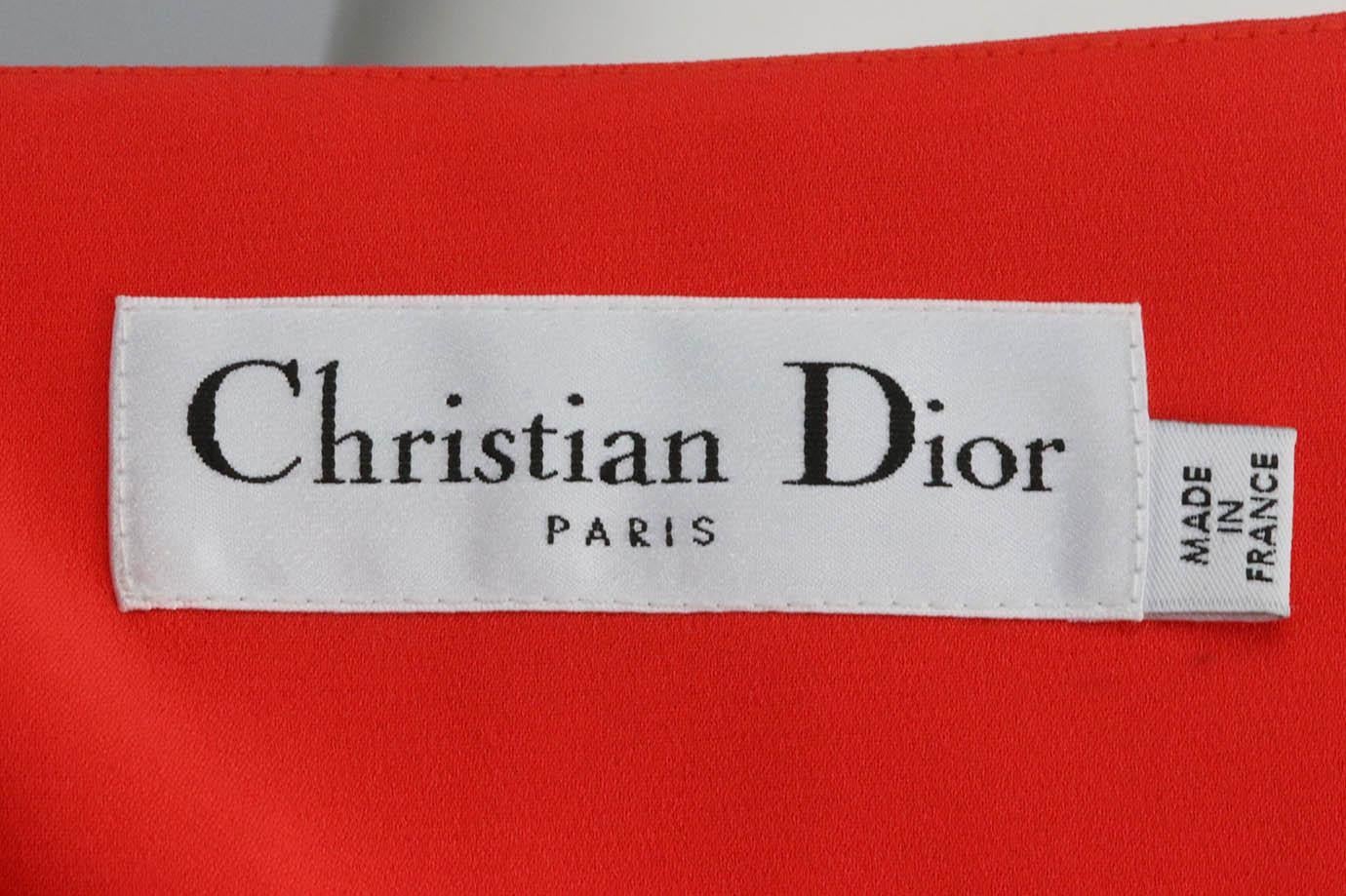 Rosso Christian Dior Gilet a portafoglio in misto seta Fr 36 UK 8
