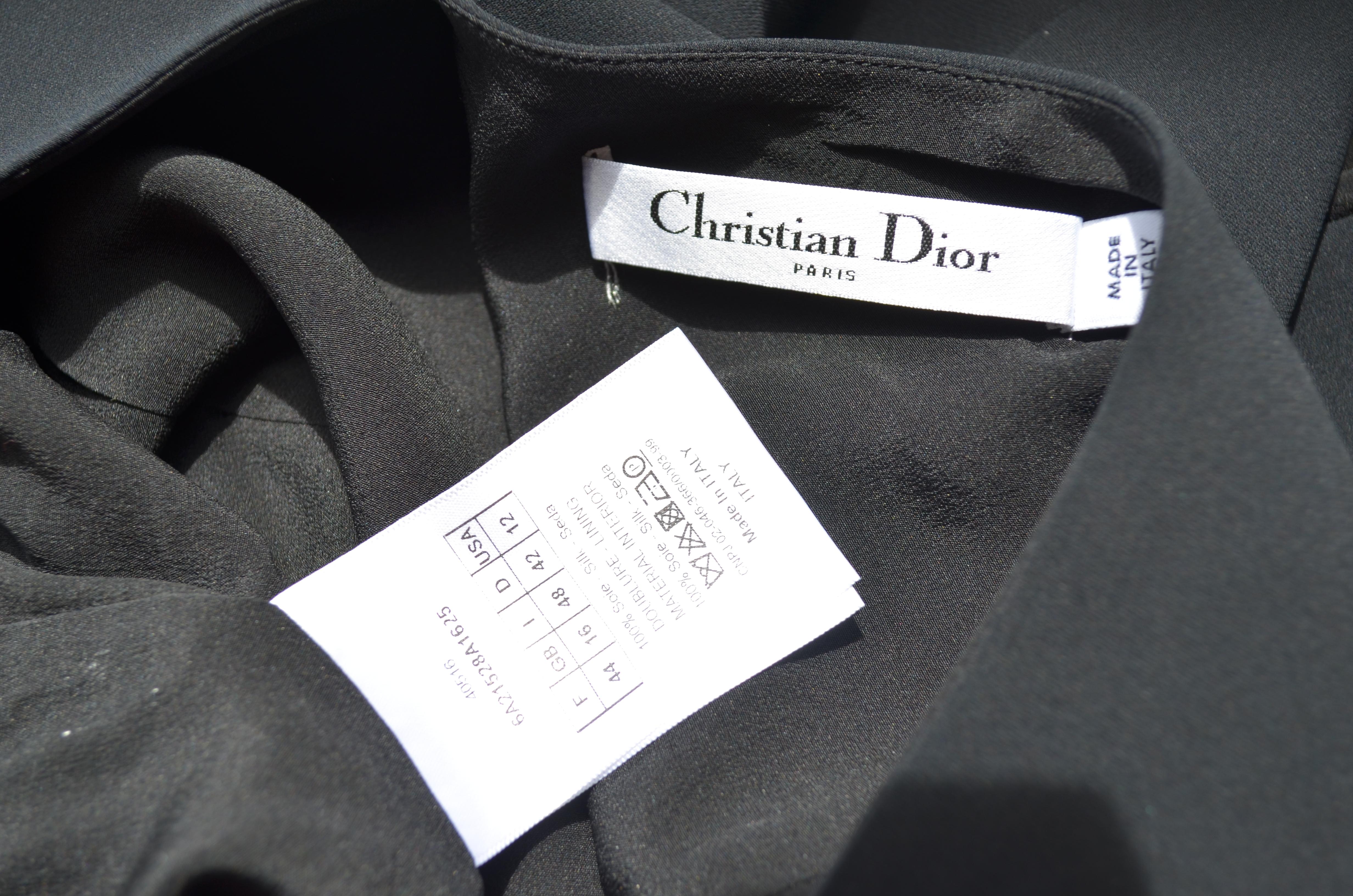 Christian Dior Silk Blouse with Cut Sleeves In Excellent Condition In Carmel, CA