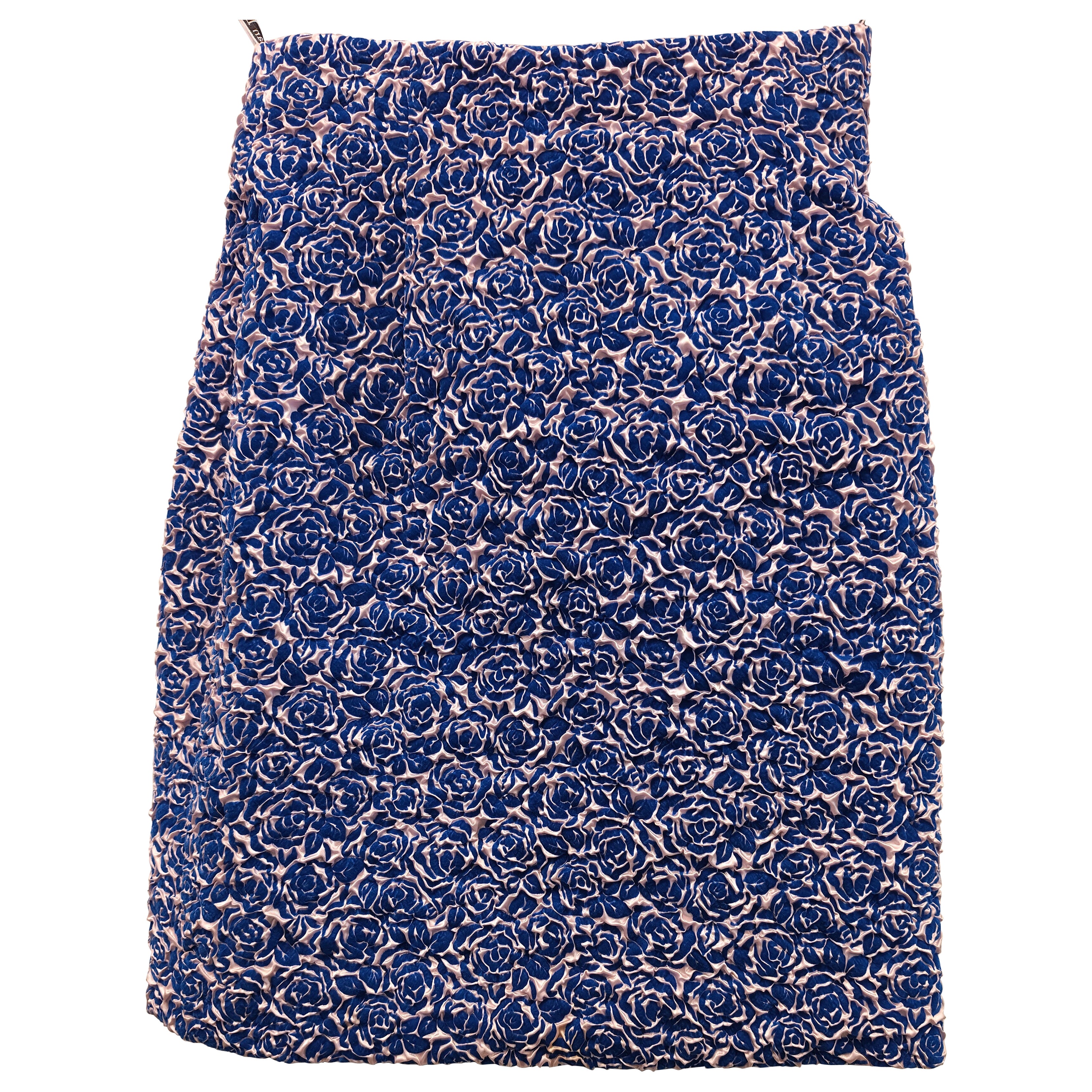 Christian Dior silk brocade blue pink skirt size FR36 For Sale
