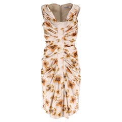 Christian Dior Silk & Cotton Blend Gathered Floral Dress