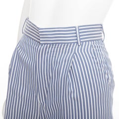 CHRISTIAN DIOR silk cotton vertical striped nautical wide pants FR32 XXS