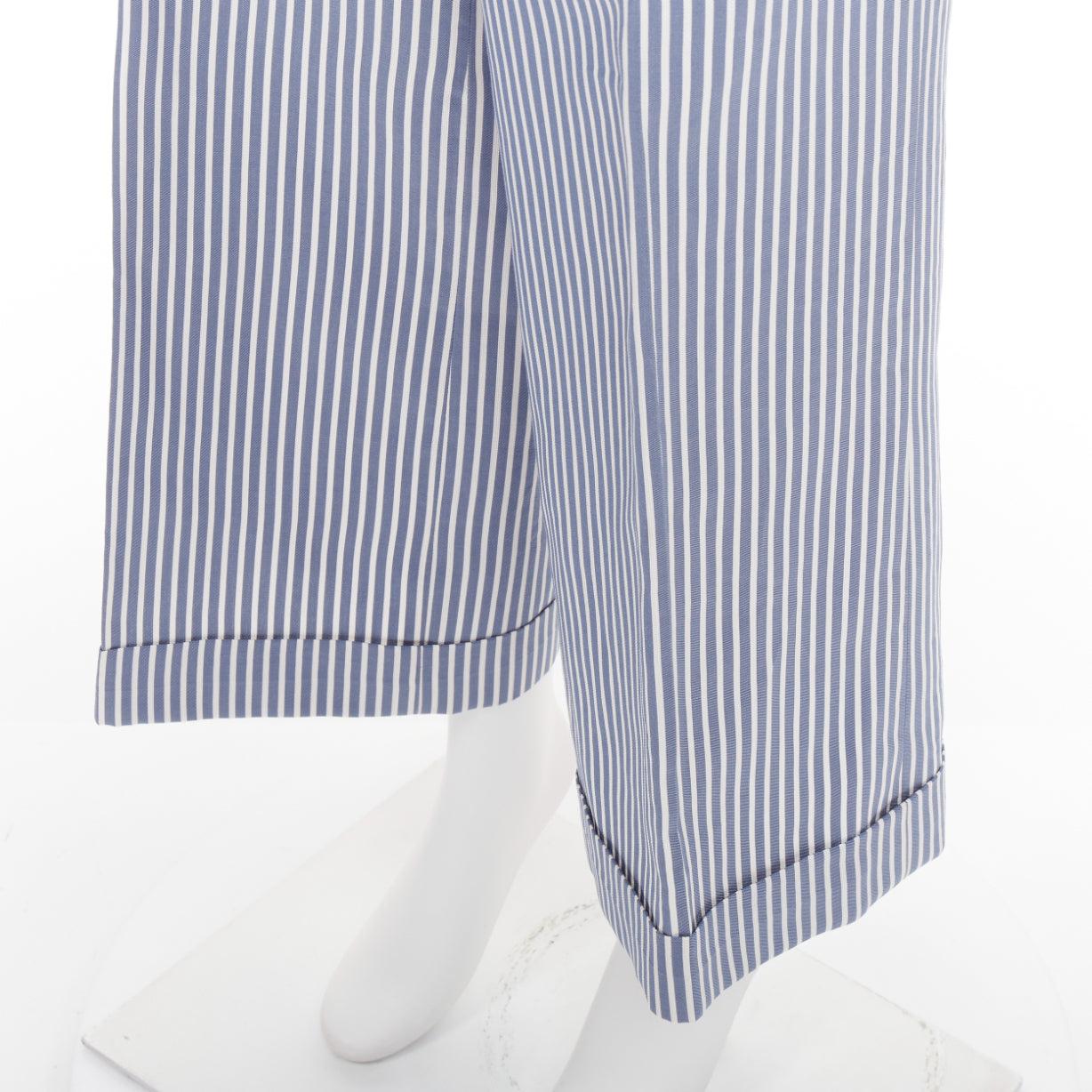 CHRISTIAN DIOR Pantalones anchos náuticos de rayas verticales de algodón y seda FR32 XXS en venta 2