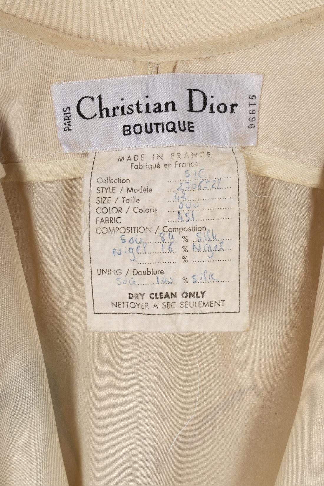 Christian Dior Silk Dress Embroidered with Costume Pearls For Sale 4