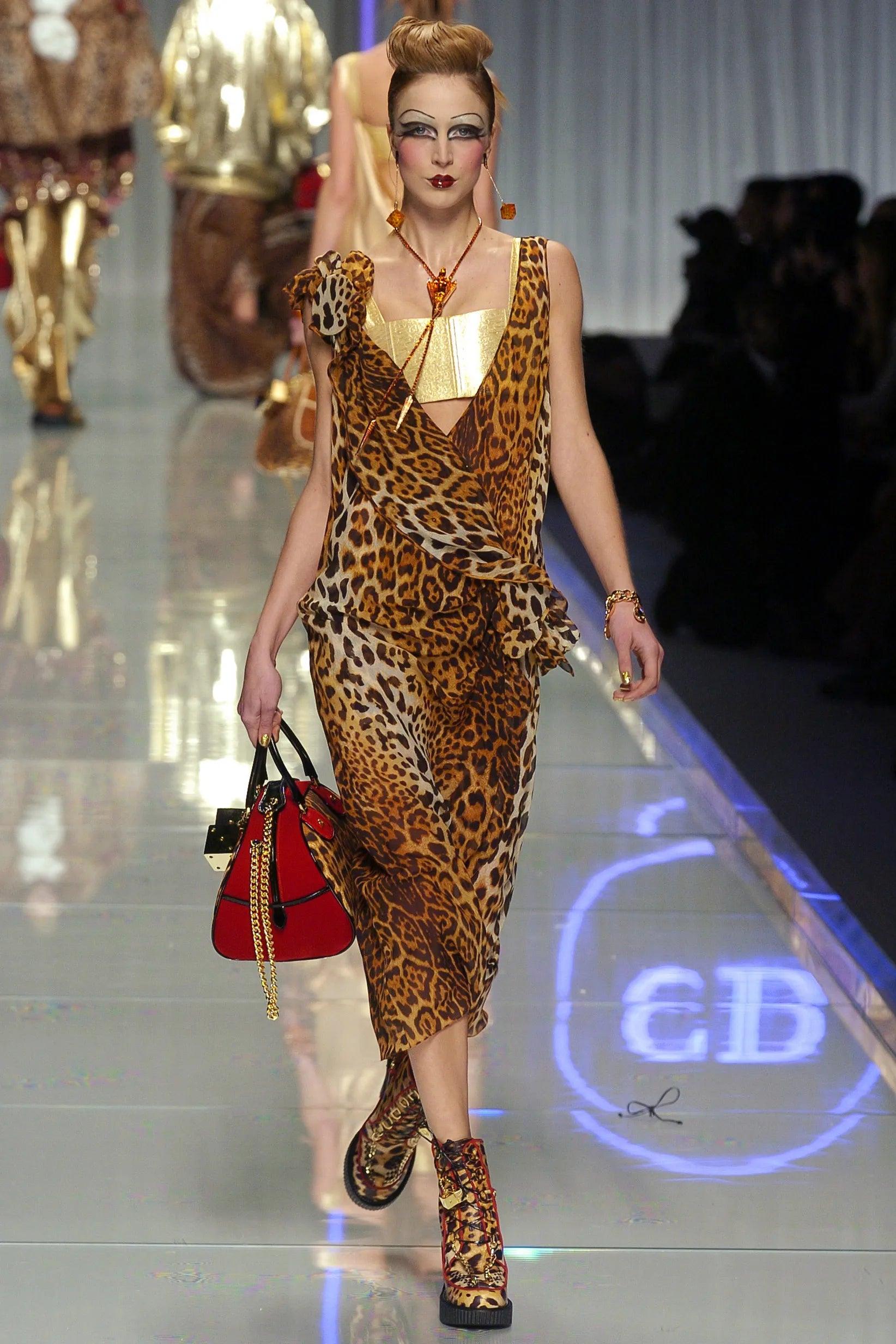 Christian Dior Silk Dress with Animal Prints, 2004 In Excellent Condition In SAINT-OUEN-SUR-SEINE, FR