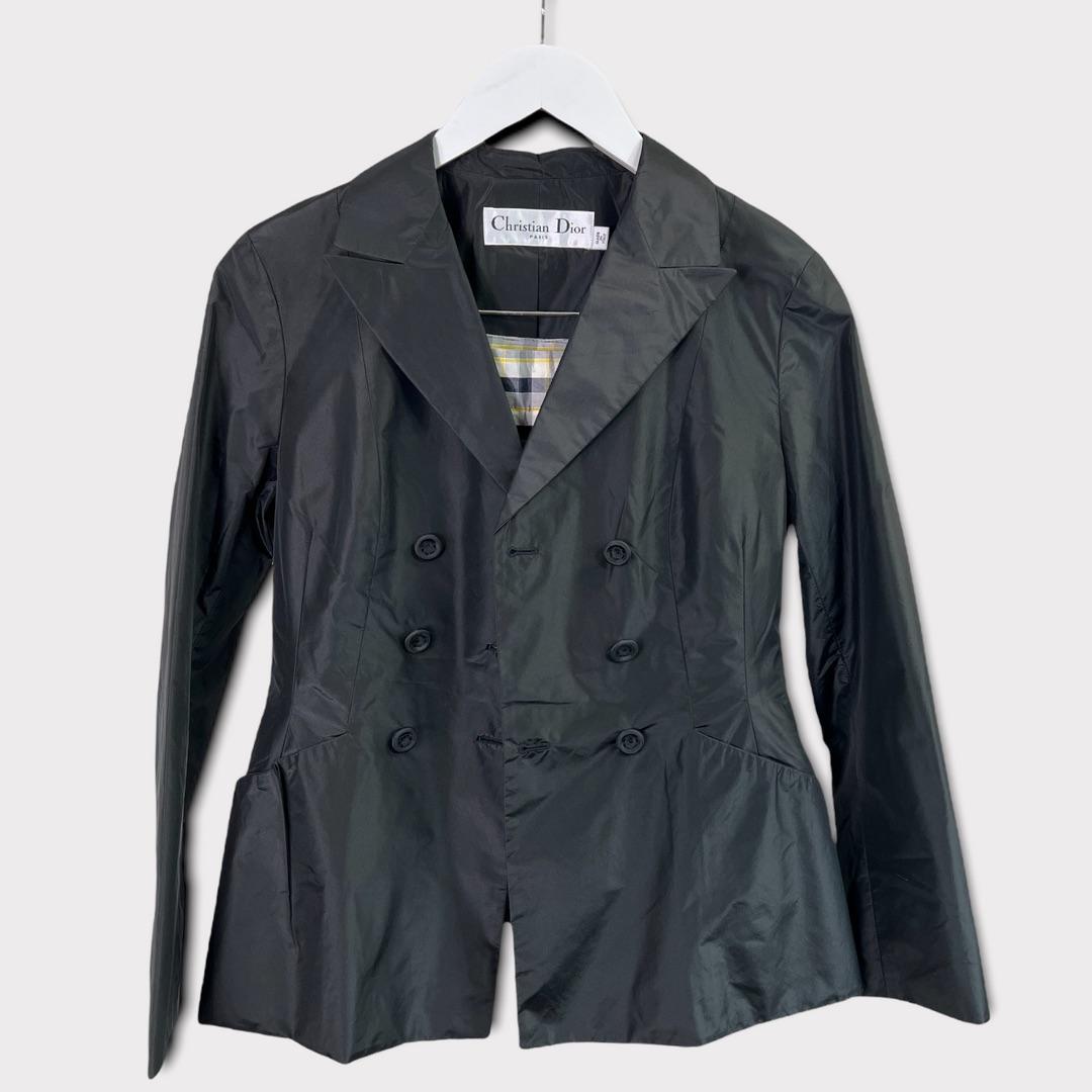 Black Christian Dior Silk Jacket & Skirt Set For Sale