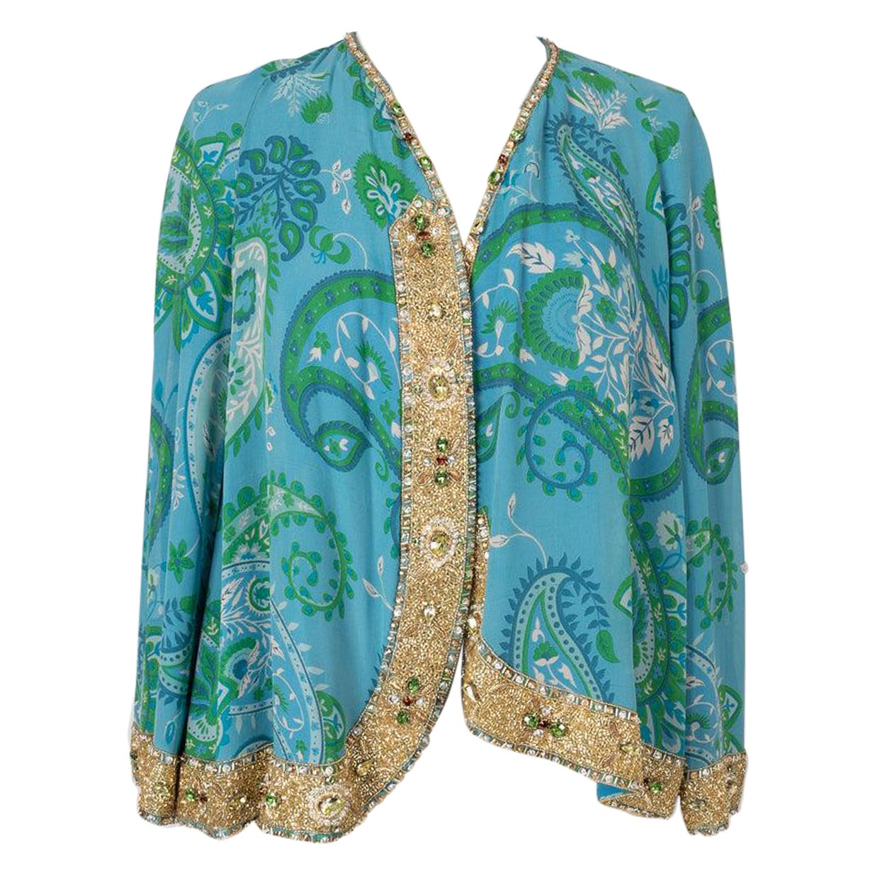 Christian Dior Seidenjacke mit Kostümperlen und Strasssteinen aus Seide, 2008