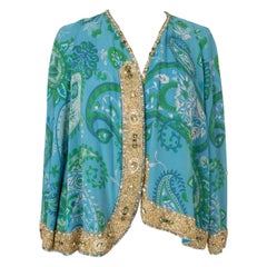 Christian Dior Seidenjacke mit Kostümperlen und Strasssteinen aus Seide, 2008