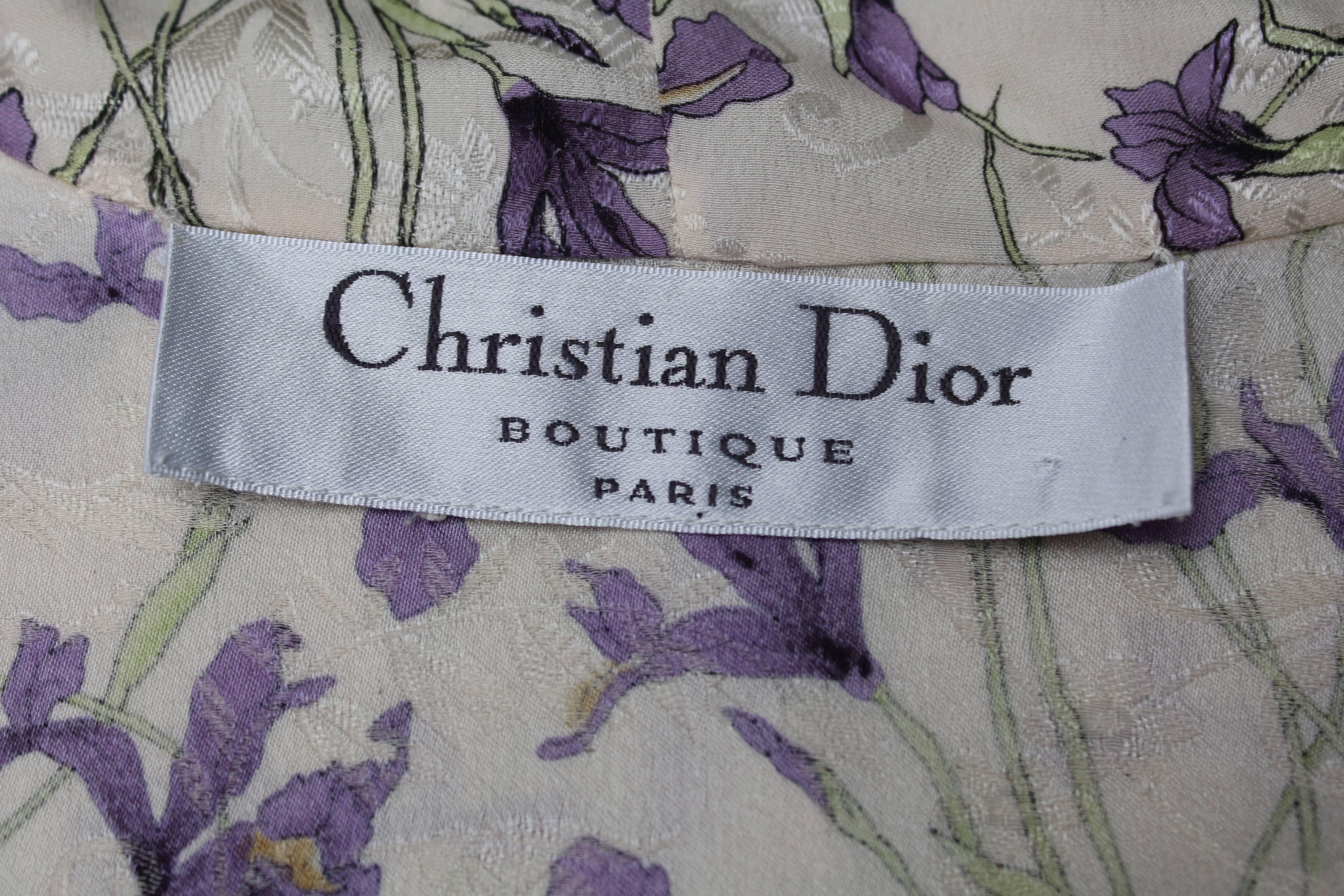 Christian Dior silk “Kimono” style with floral pattern negligee 4