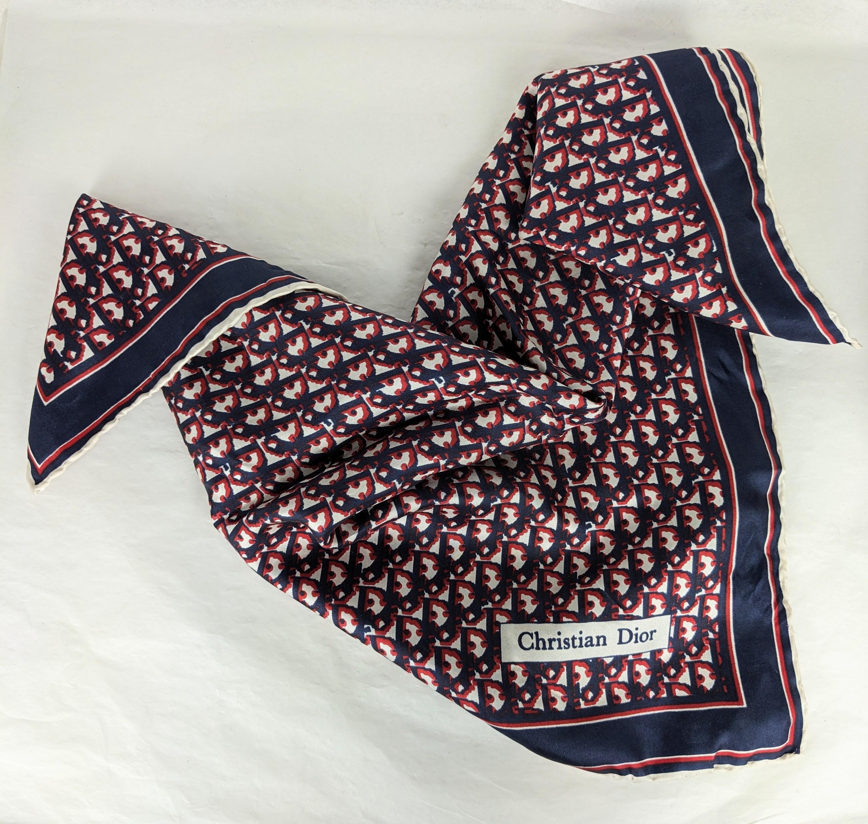 Christian Dior Silk Logo Scarf  In Good Condition For Sale In New York, NY