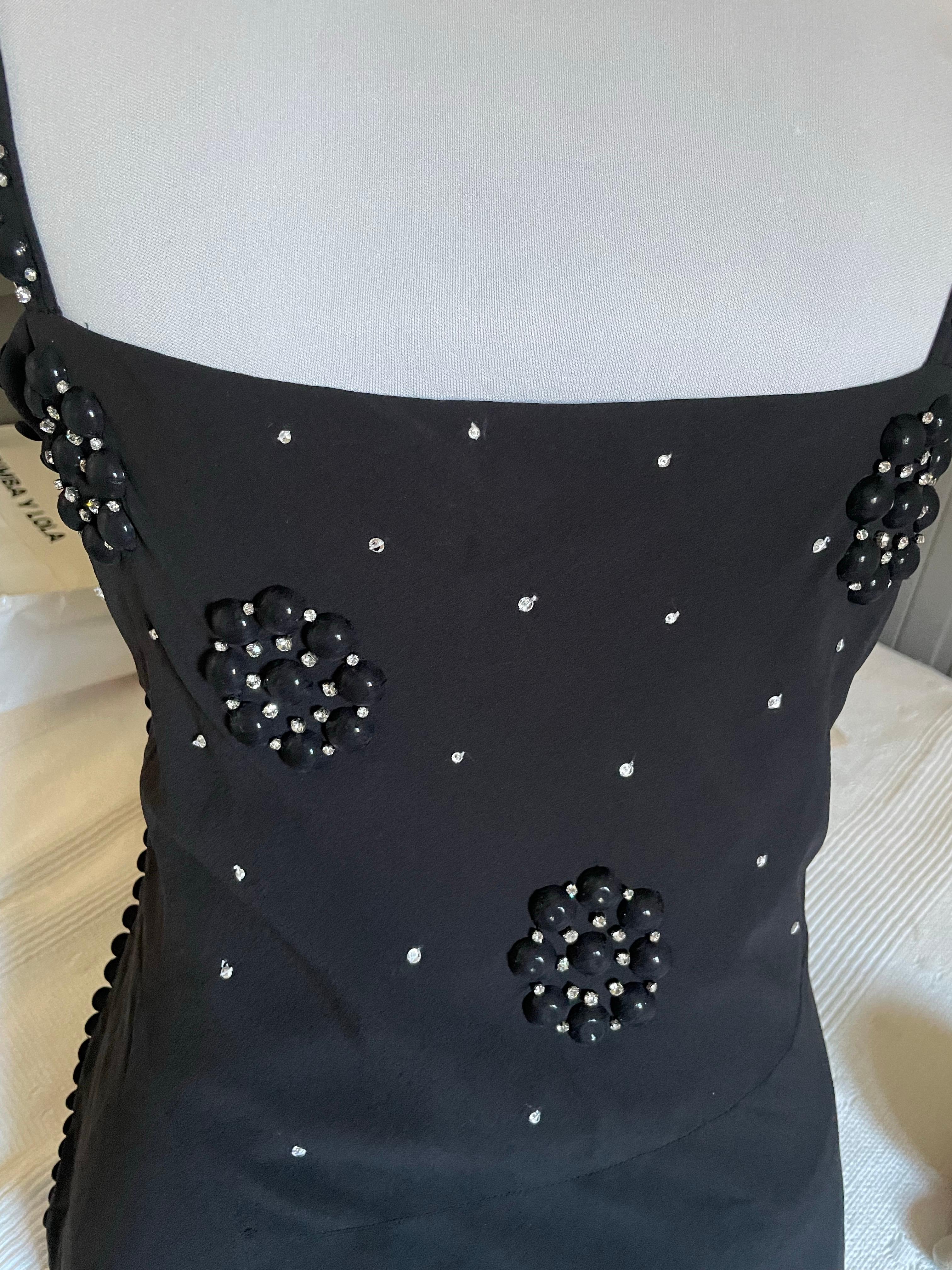 Noir CHRISTIAN DIOR Robe longue en soie. en vente