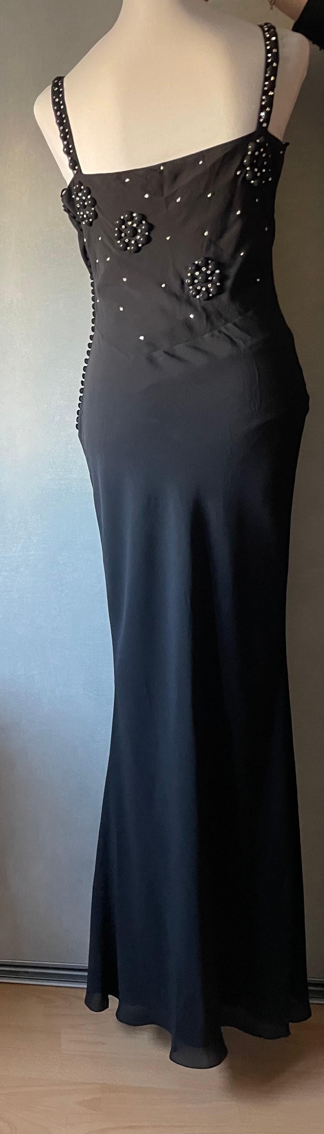 CHRISTIAN DIOR Robe longue en soie. en vente 3