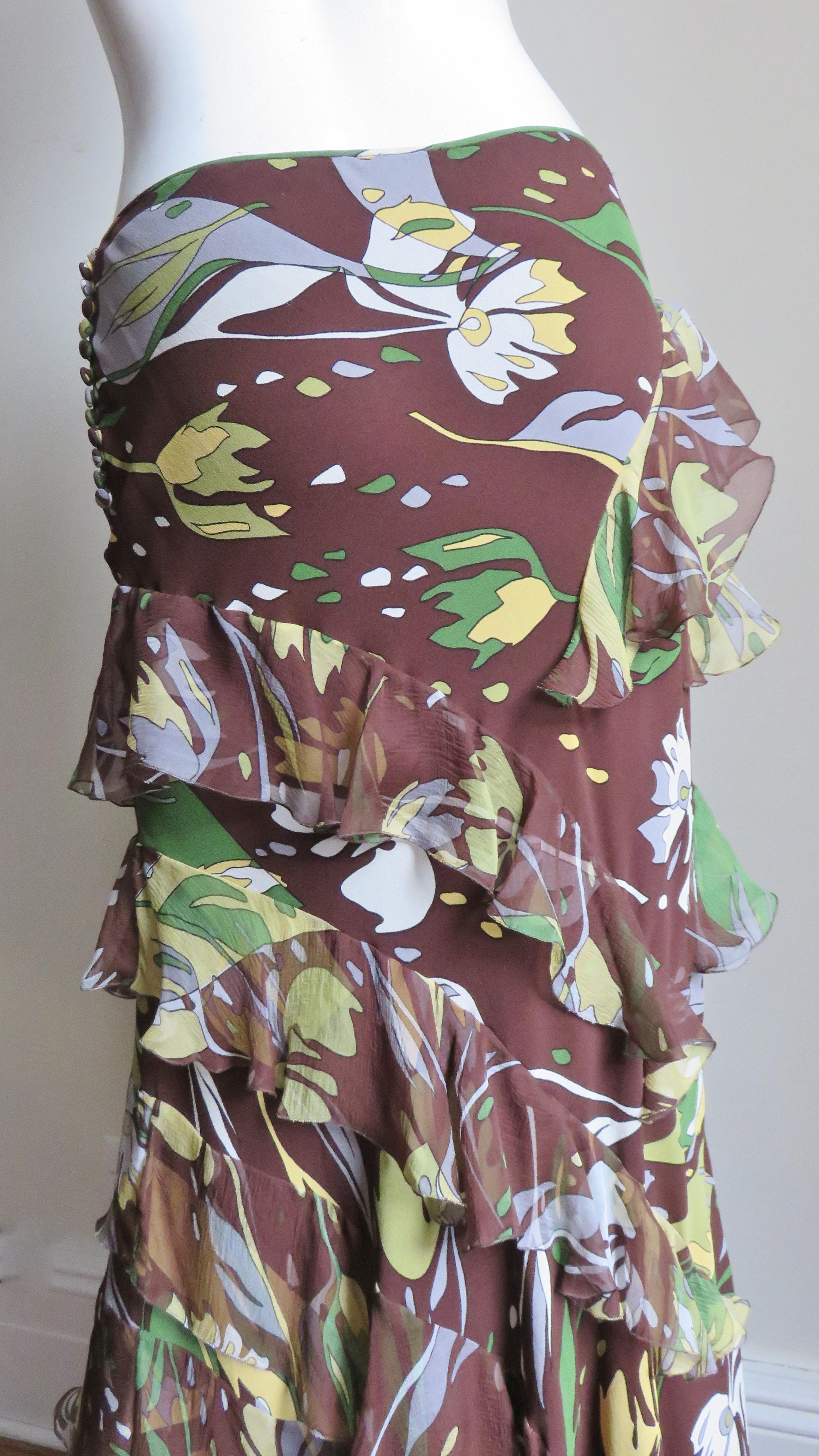 John Galliano for Christian Dior Silk Maxi Skirt  For Sale 6