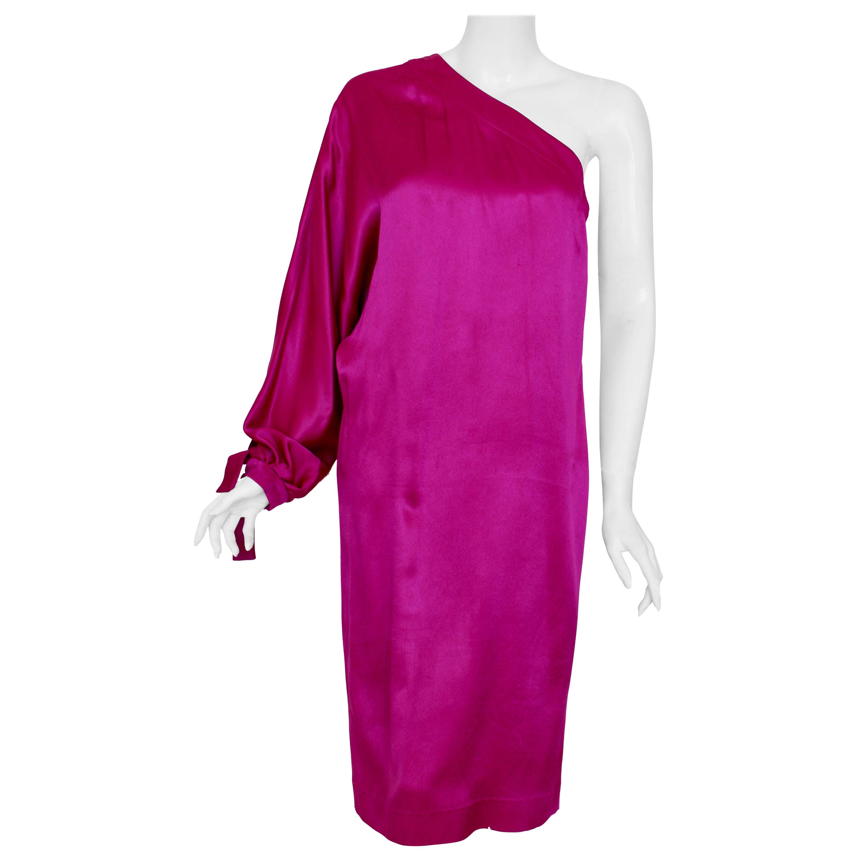 Christian Dior silk one shoulder dress For Sale