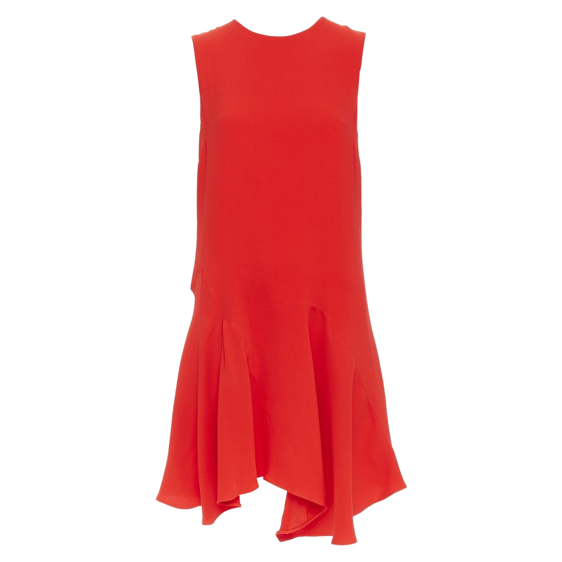 CHRISTIAN DIOR abito in seta con scollo rotondo e orlo asimmetrico a fazzoletto FR40 M