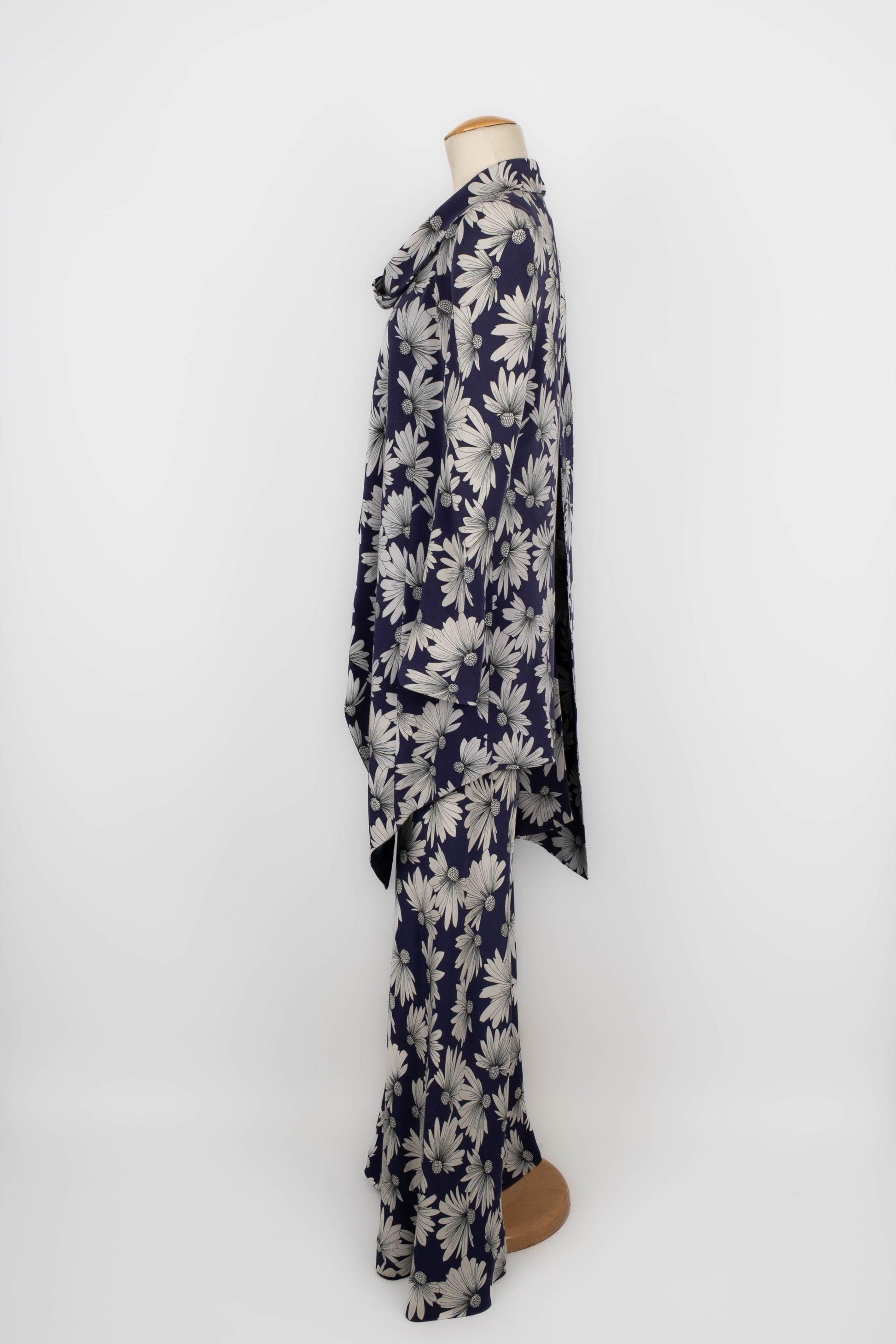 Ensemble en soie Christian Dior avec motif de fleurs, 1998 en vente 1