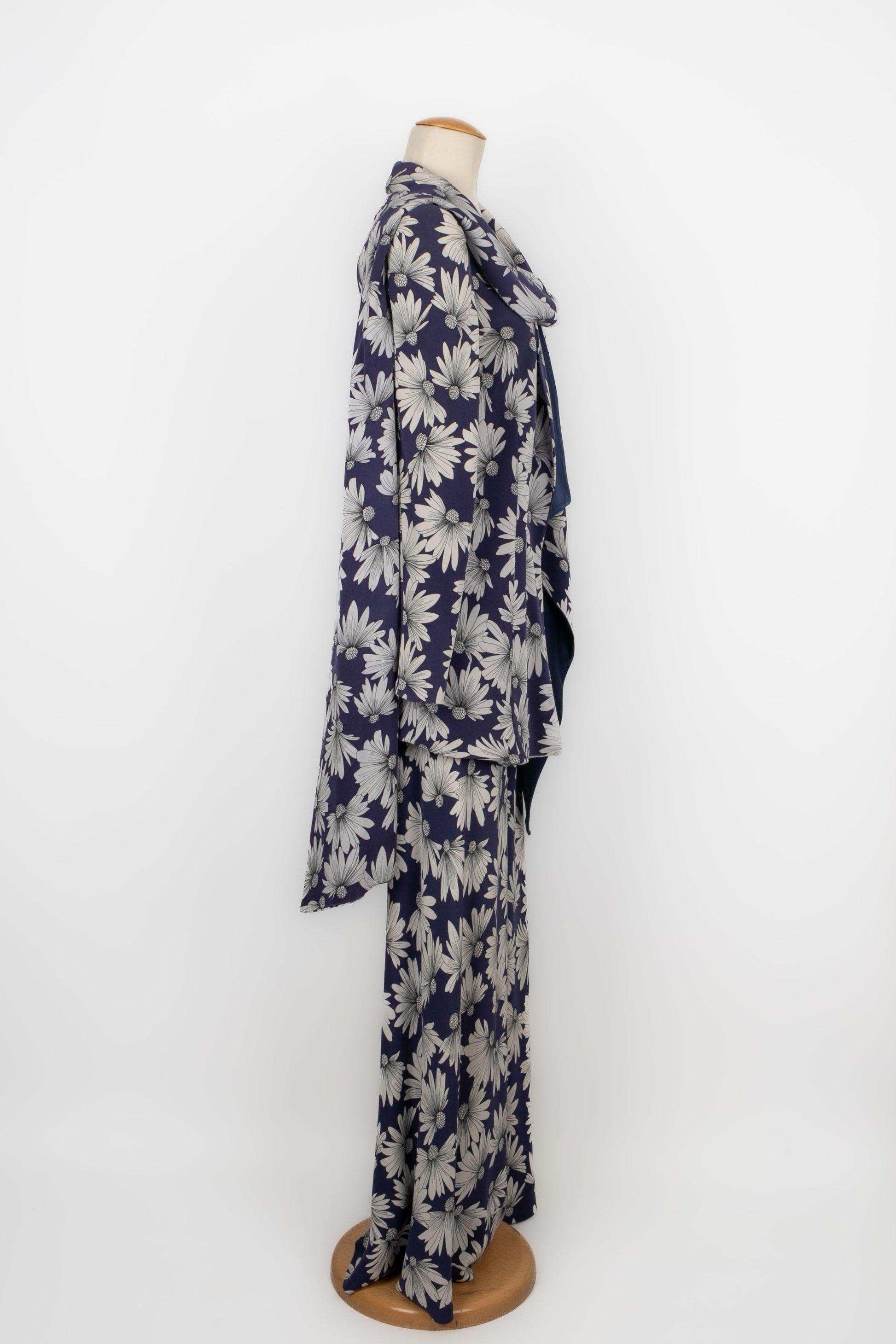 Ensemble en soie Christian Dior avec motif de fleurs, 1998 en vente 3
