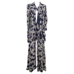Antique Christian Dior Silk Set with Flower Pattern, 1998