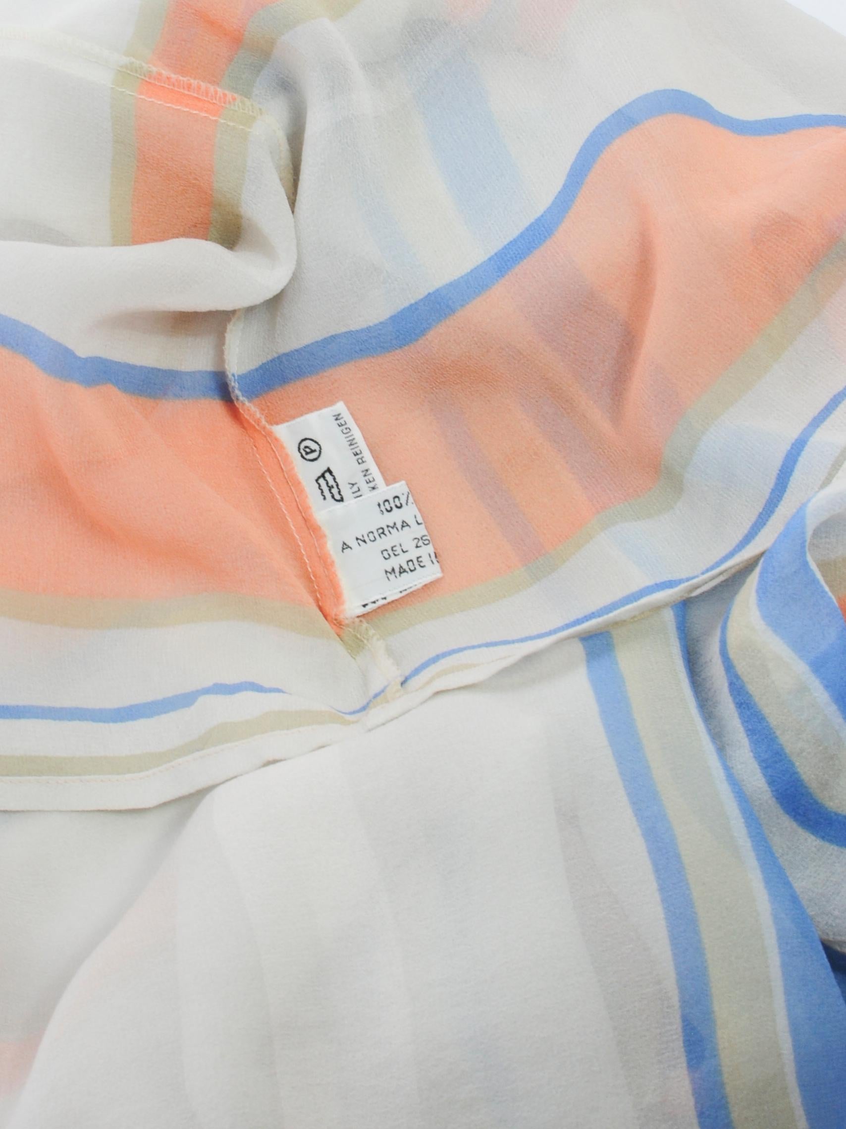 Christian Dior Silk Striped Blouse with Volant Detail by Marc Bohan 1970s For Sale 10
