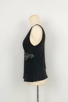 Christian Dior Silk Top Embroidered with Beads and Sequins