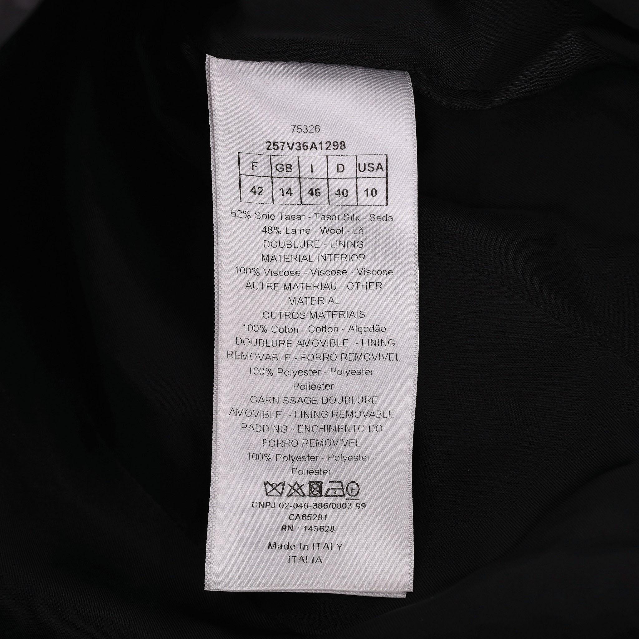 Christian Dior Silk & Wool Plaid Check Hooded Coat For Sale 3