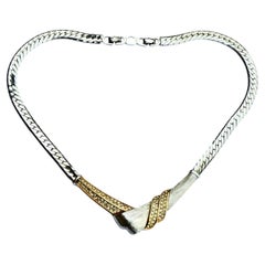 Christian Dior Silver and Gold Plated Necklace and Earrings Set with Rhinestones