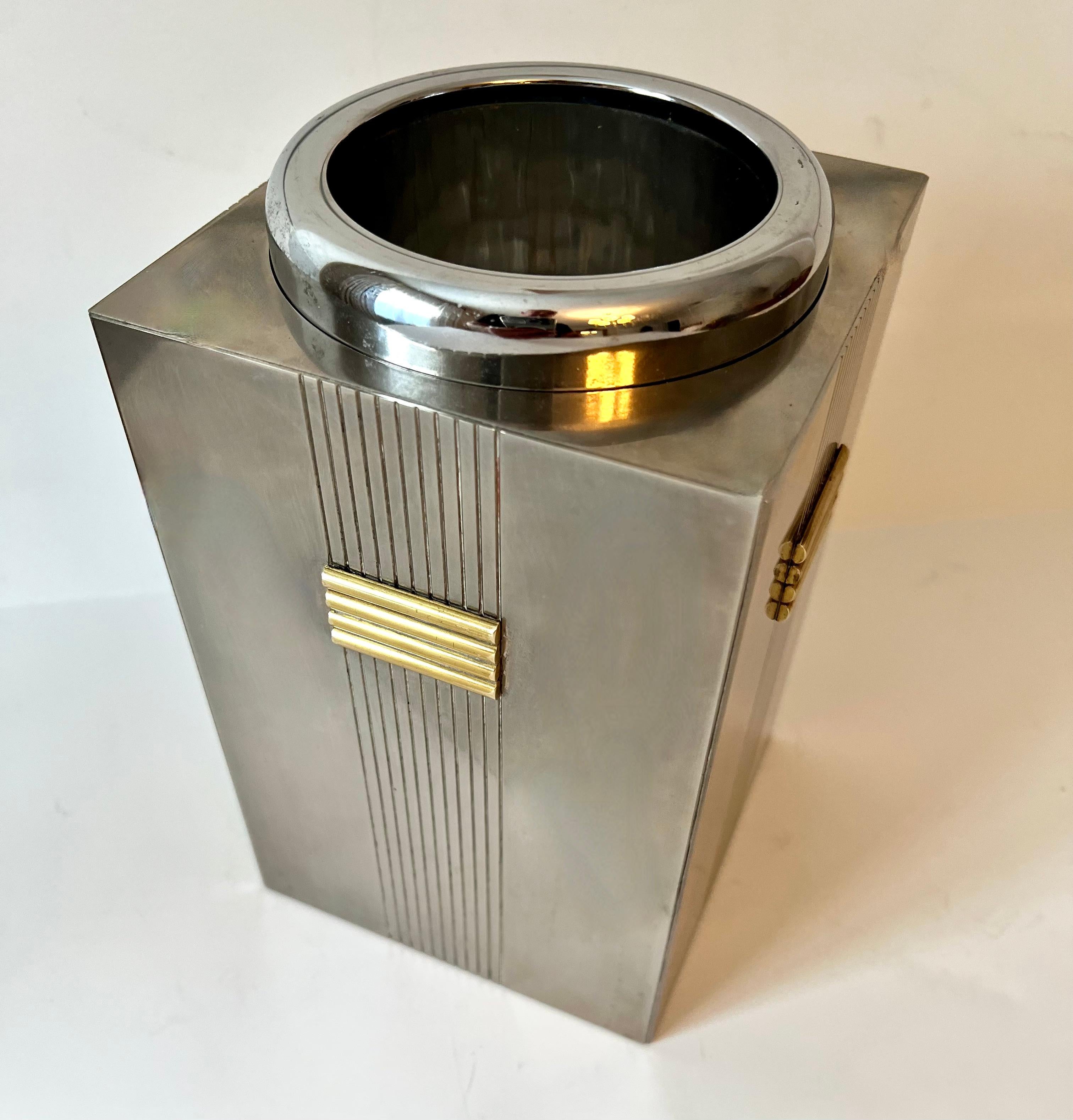 20th Century Christian Dior Silver Champagne or Wine Chiller with Gold Detailing