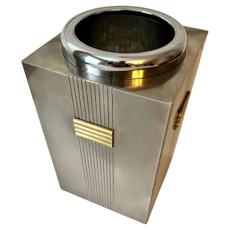 Christian Dior Silver Champagne or Wine Chiller with Gold Detailing For