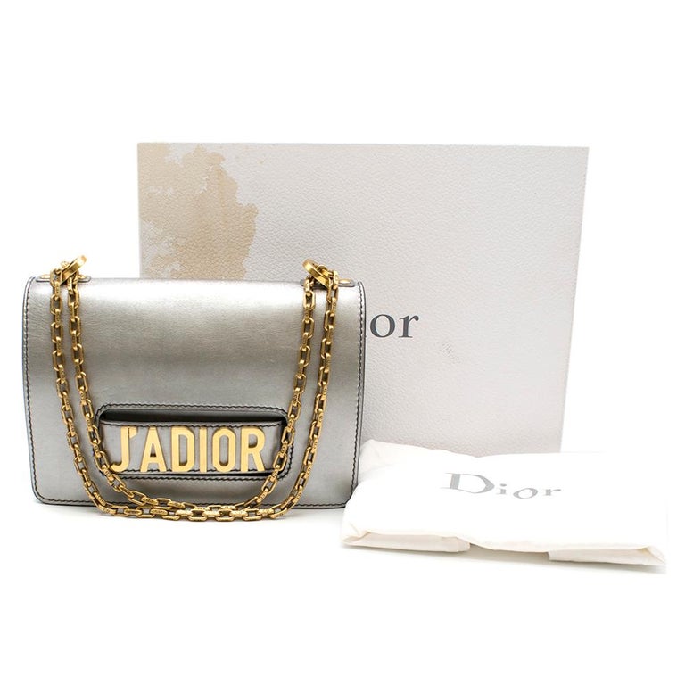Christian Dior Silver J'Adior Calfskin Flap Bag at 1stDibs