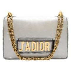 Christian Dior Silver J'Adior Calfskin Flap Bag