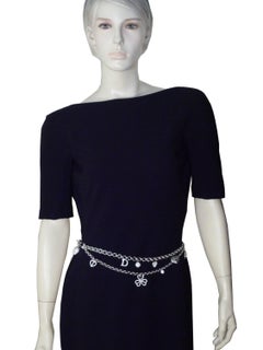 Christian Dior Silver Jewelled Charm Belt