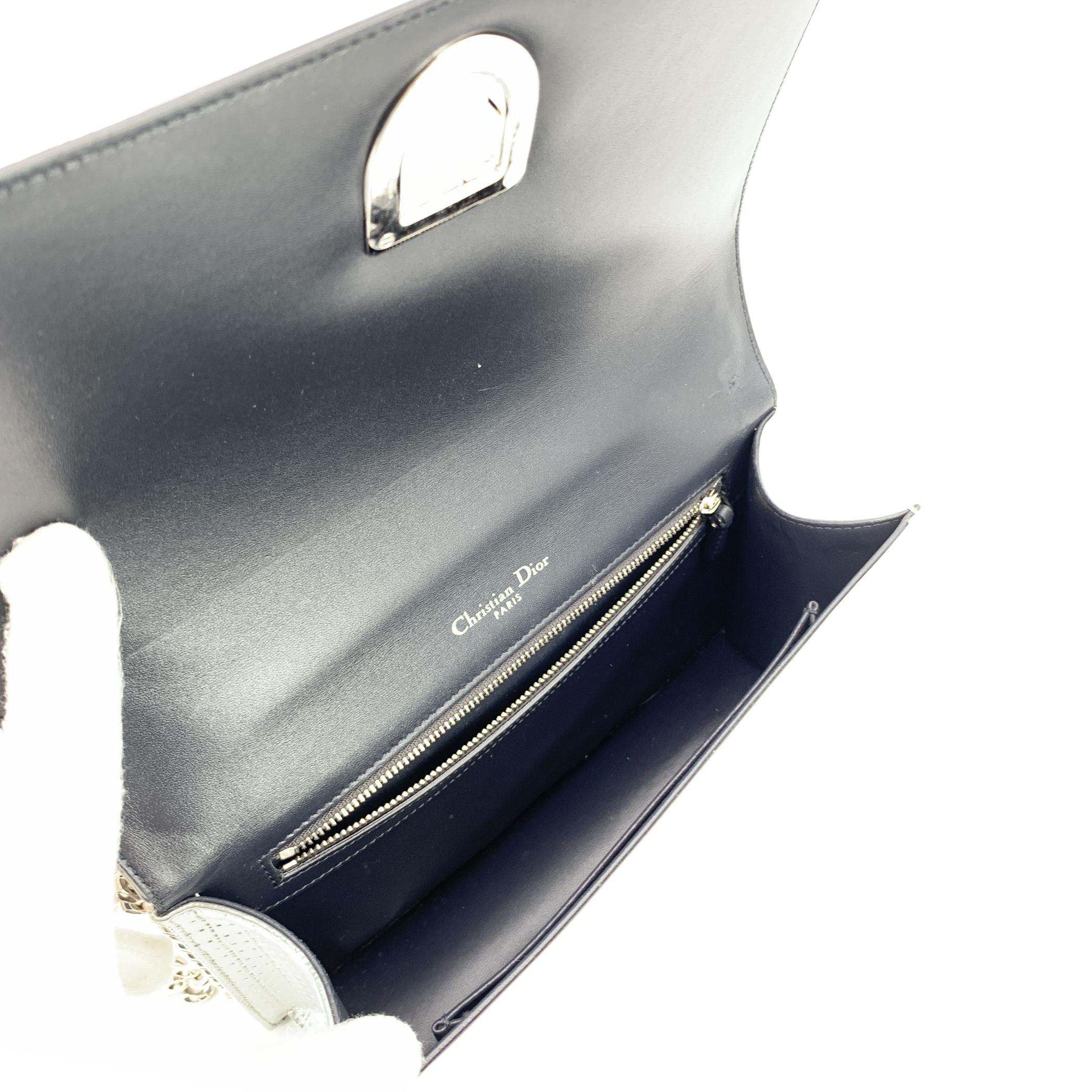 Christian Dior Silver Leather Diorama Medium Shoulder Bag 1