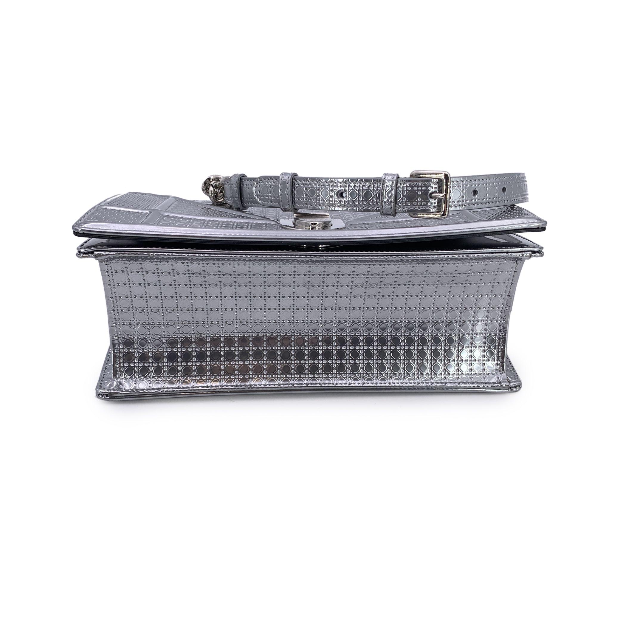 Christian Dior Silver Leather Diorama Medium Shoulder Bag 2