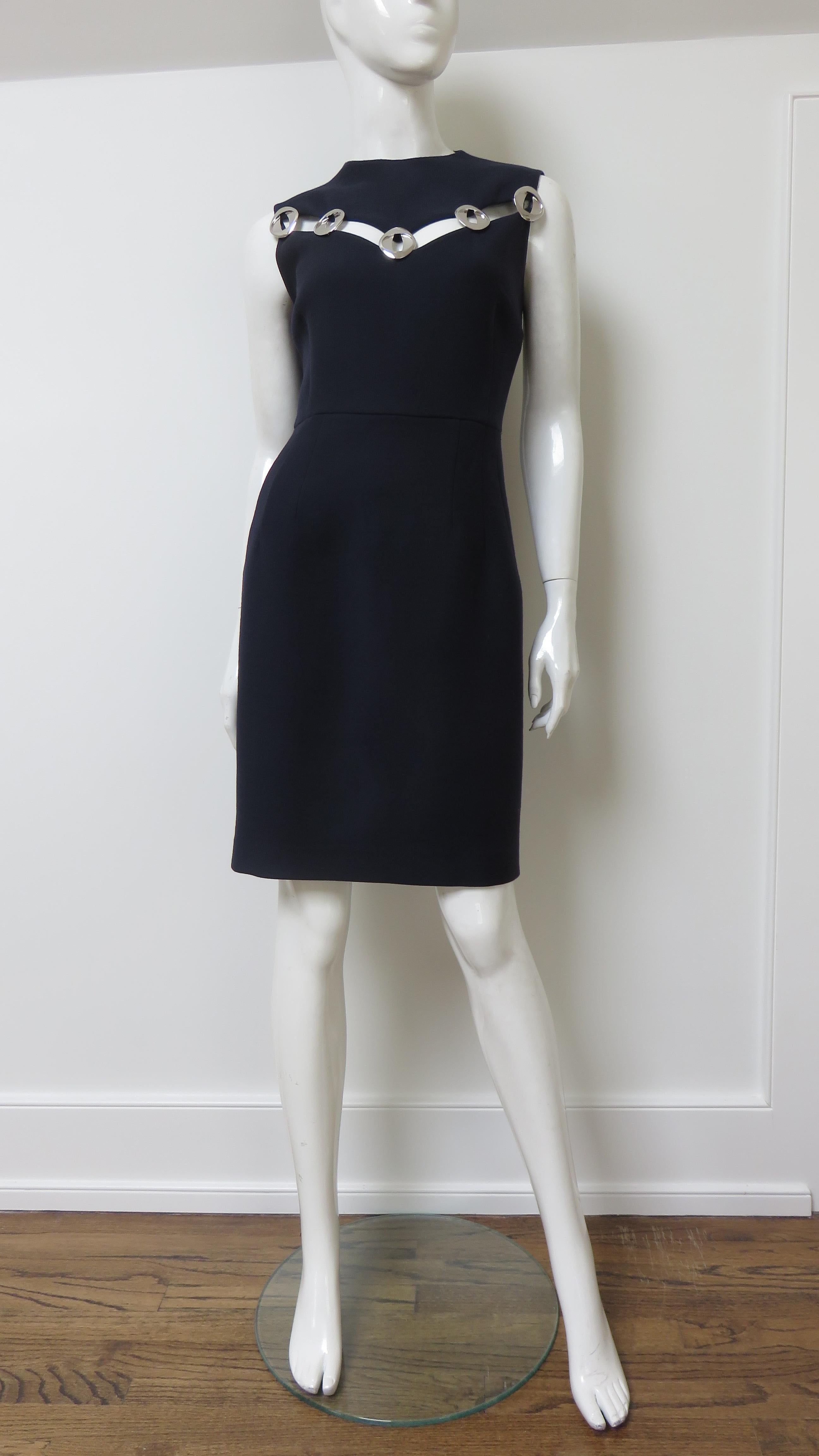 Christian Dior Silver Metal Cut out Dress For Sale 5