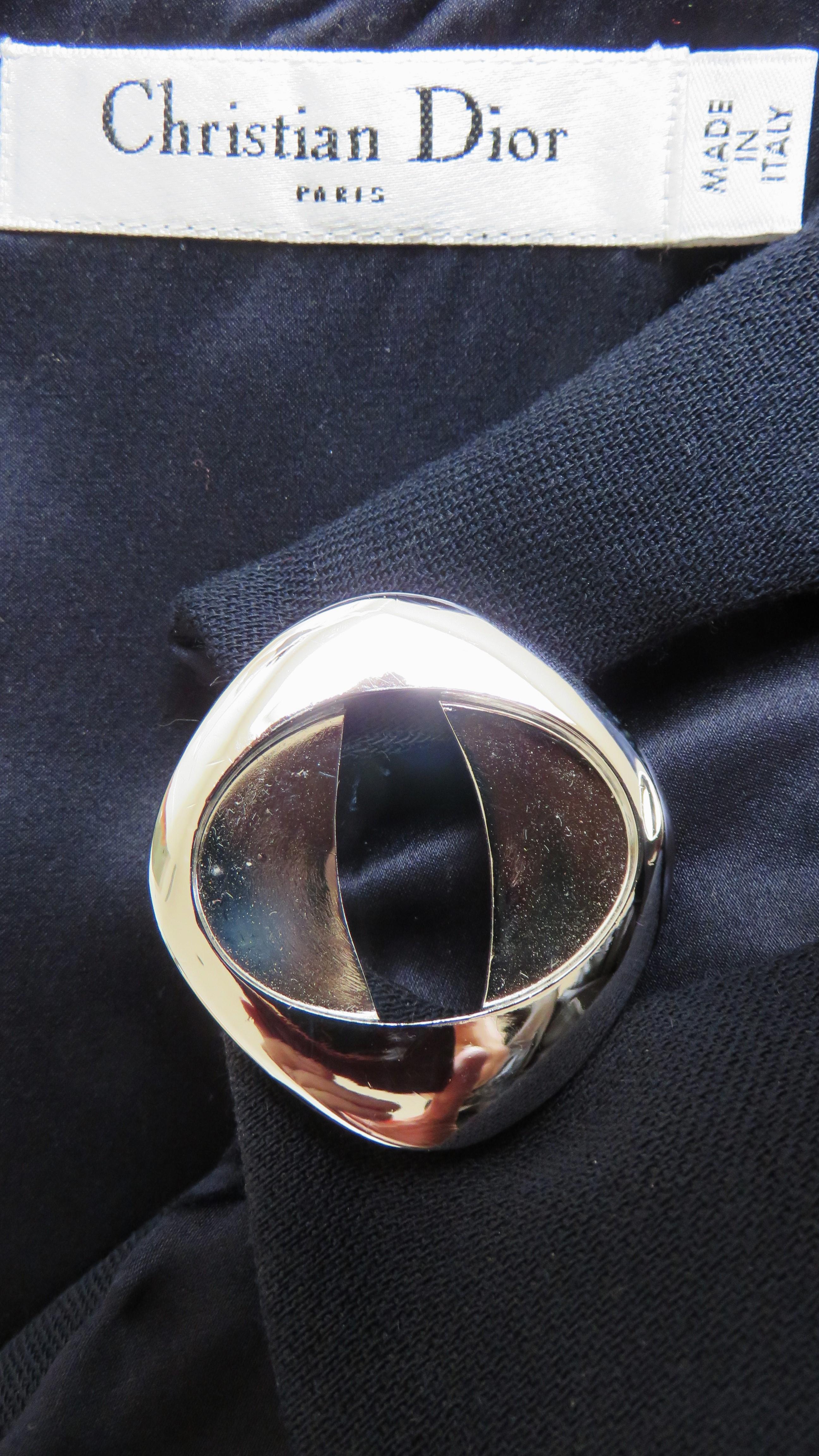 Christian Dior Silver Metal Cut out Dress For Sale 9