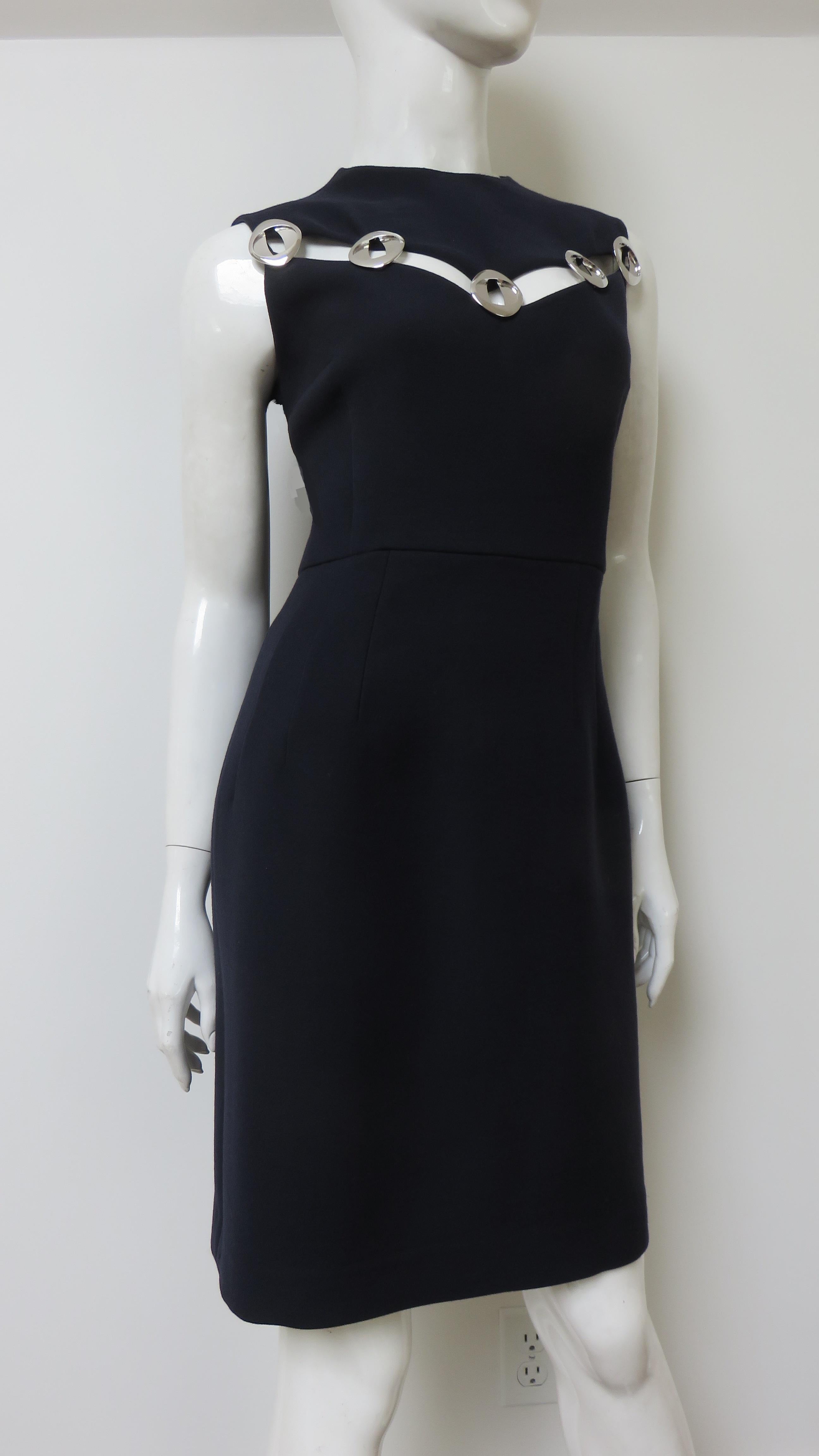 Christian Dior Silver Metal Cut out Dress For Sale 2