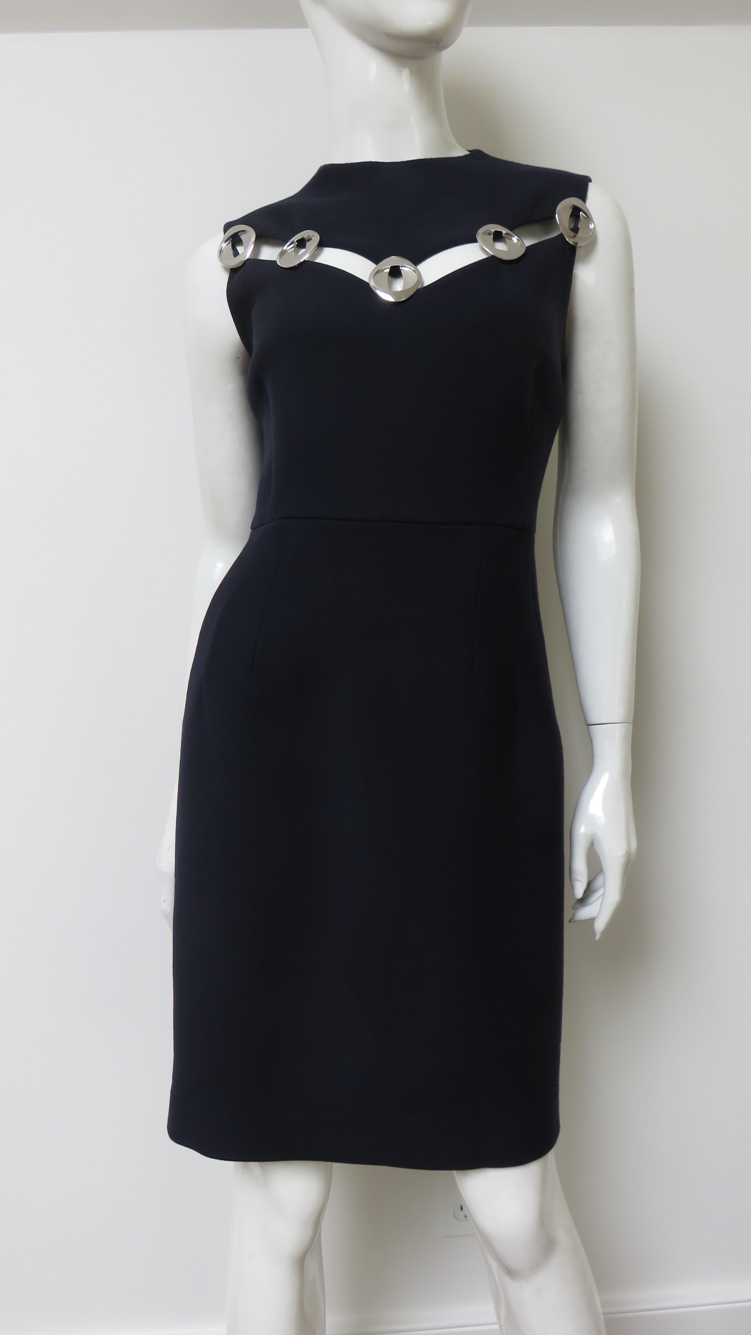 Christian Dior Silver Metal Cut out Dress For Sale 3