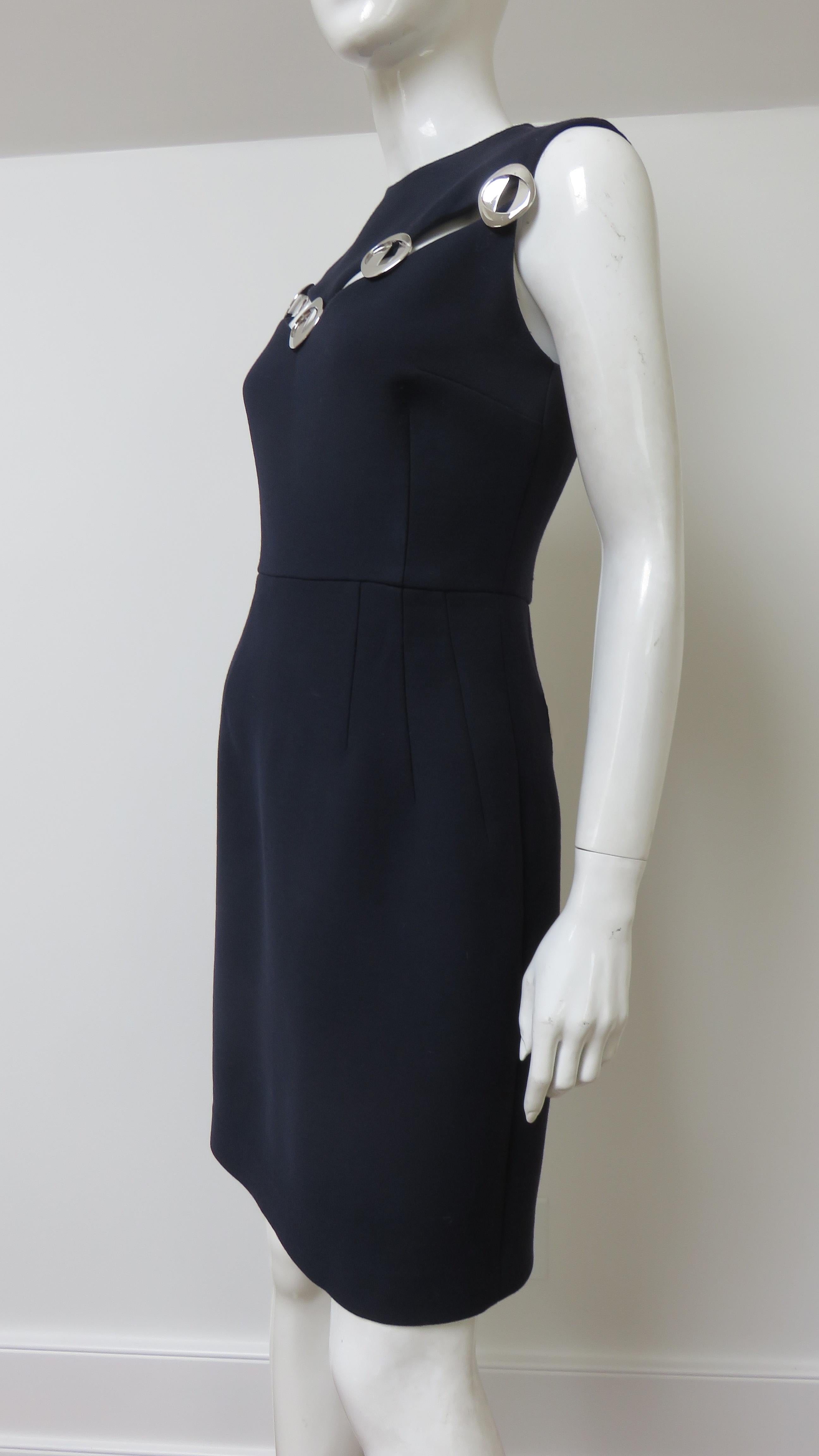 Christian Dior Silver Metal Cut out Dress For Sale 4