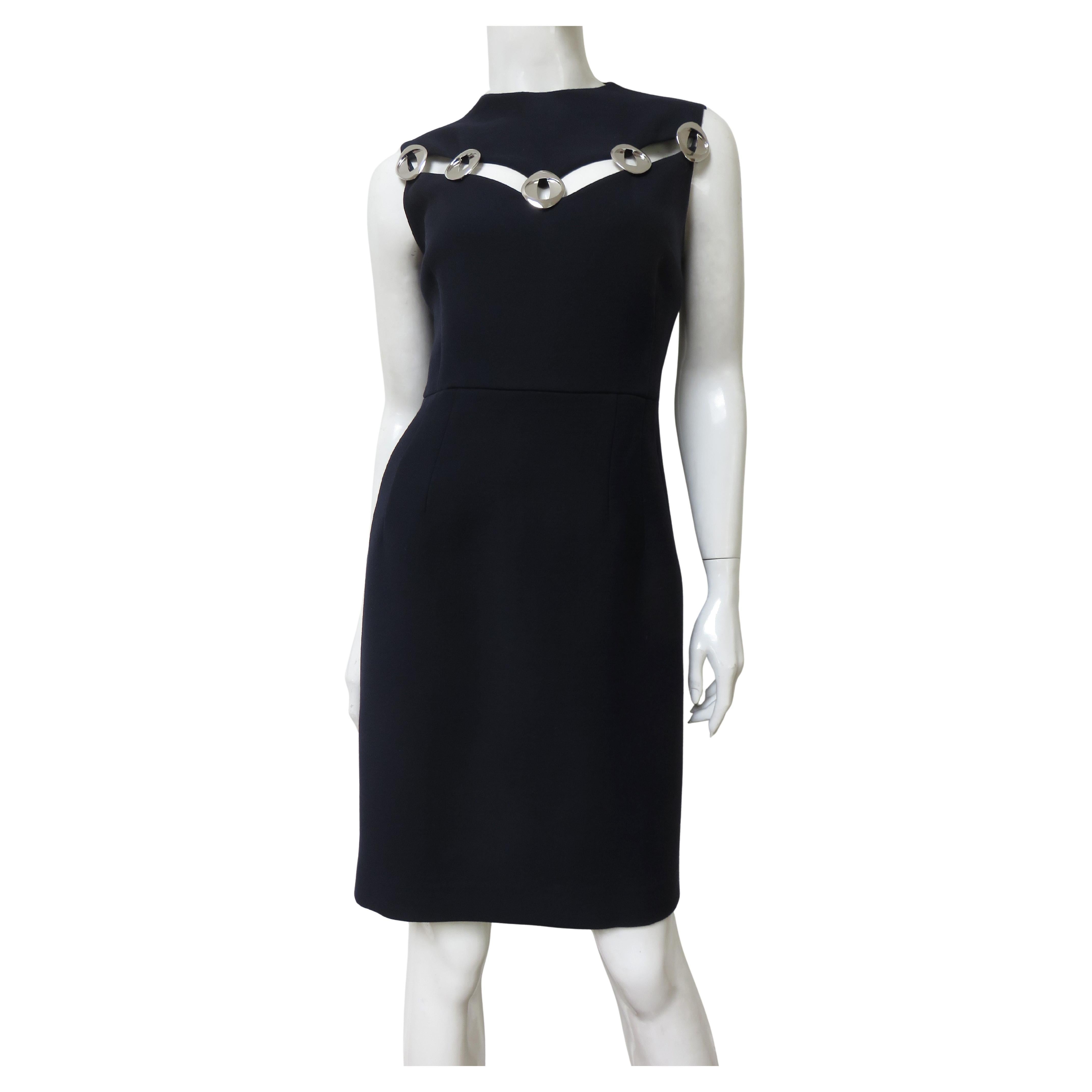 Christian Dior Silver Metal Cut out Dress For Sale