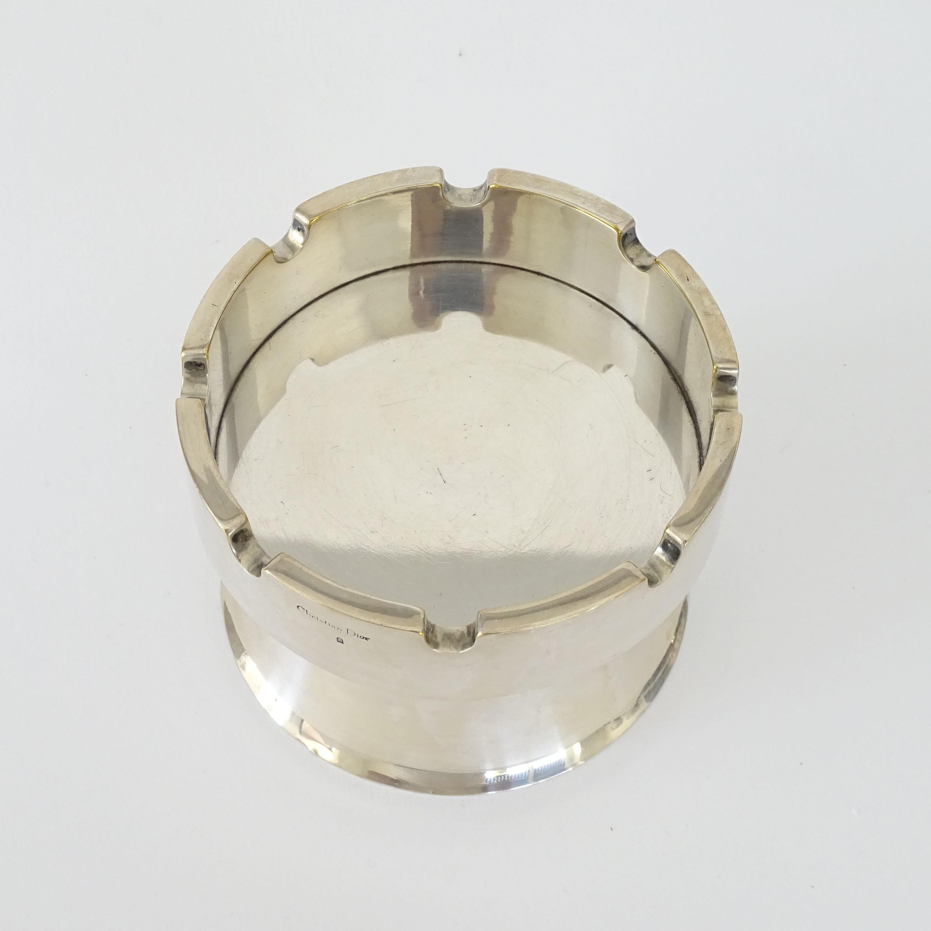 French Christian Dior silver metal rook shaped Ashtray, France 1960s For Sale