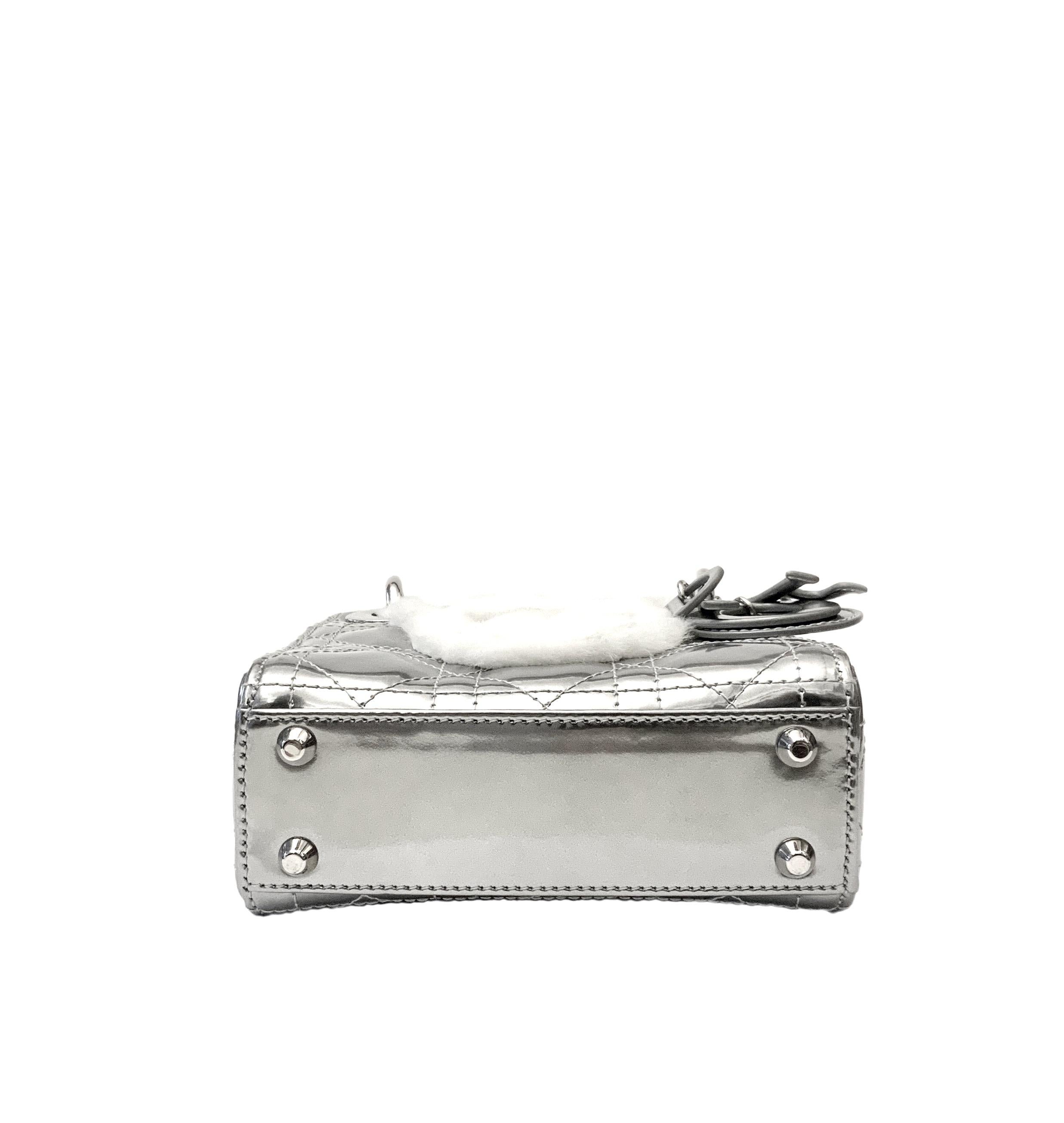 Christian Dior Silver Nano Lady Dior Baby Dior Bag 3