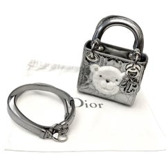 Borsa Christian Dior Silver Nano Lady Dior Baby Dior