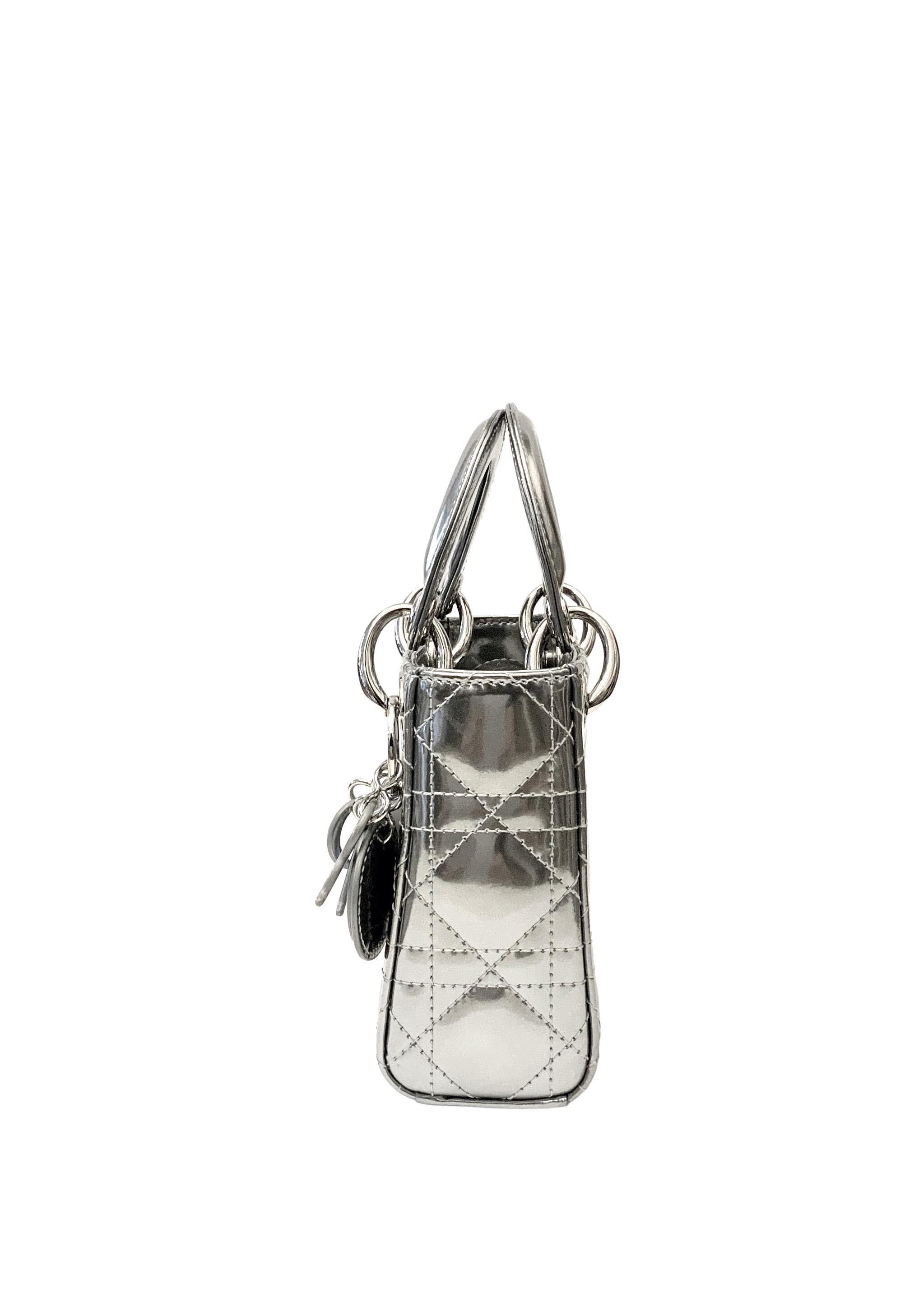 Christian Dior Silver Nano Lady Dior Baby Dior Bag 1