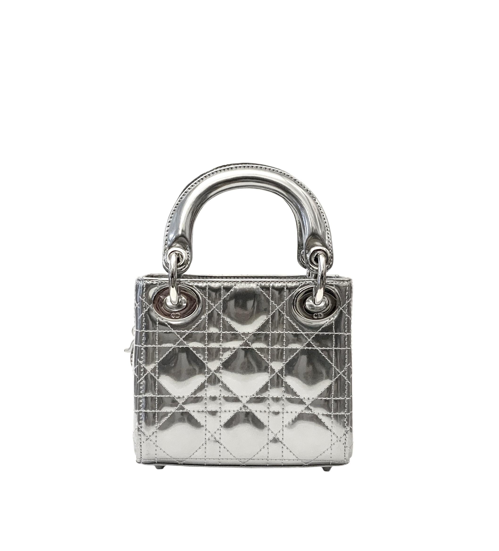 Christian Dior Silver Nano Lady Dior Baby Dior Bag 2