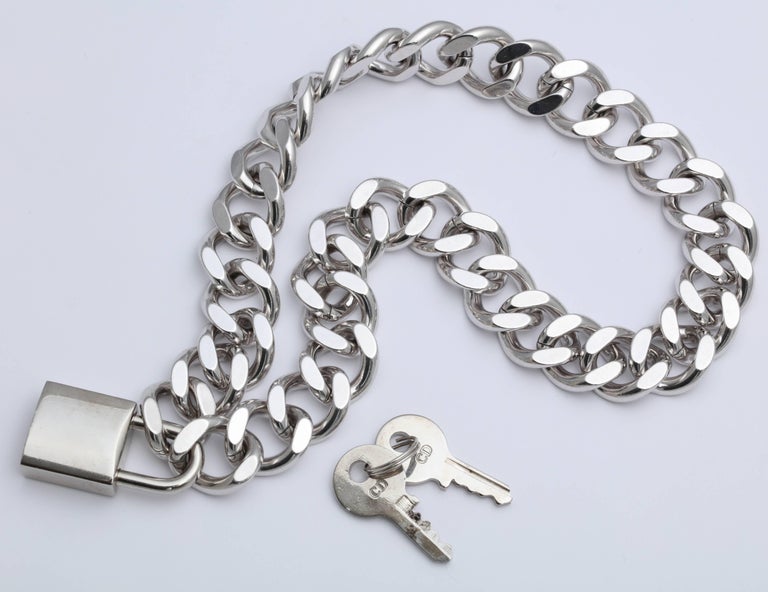 Christian Dior Silver Padlock Necklace with Logo at 1stDibs 2018 dior
