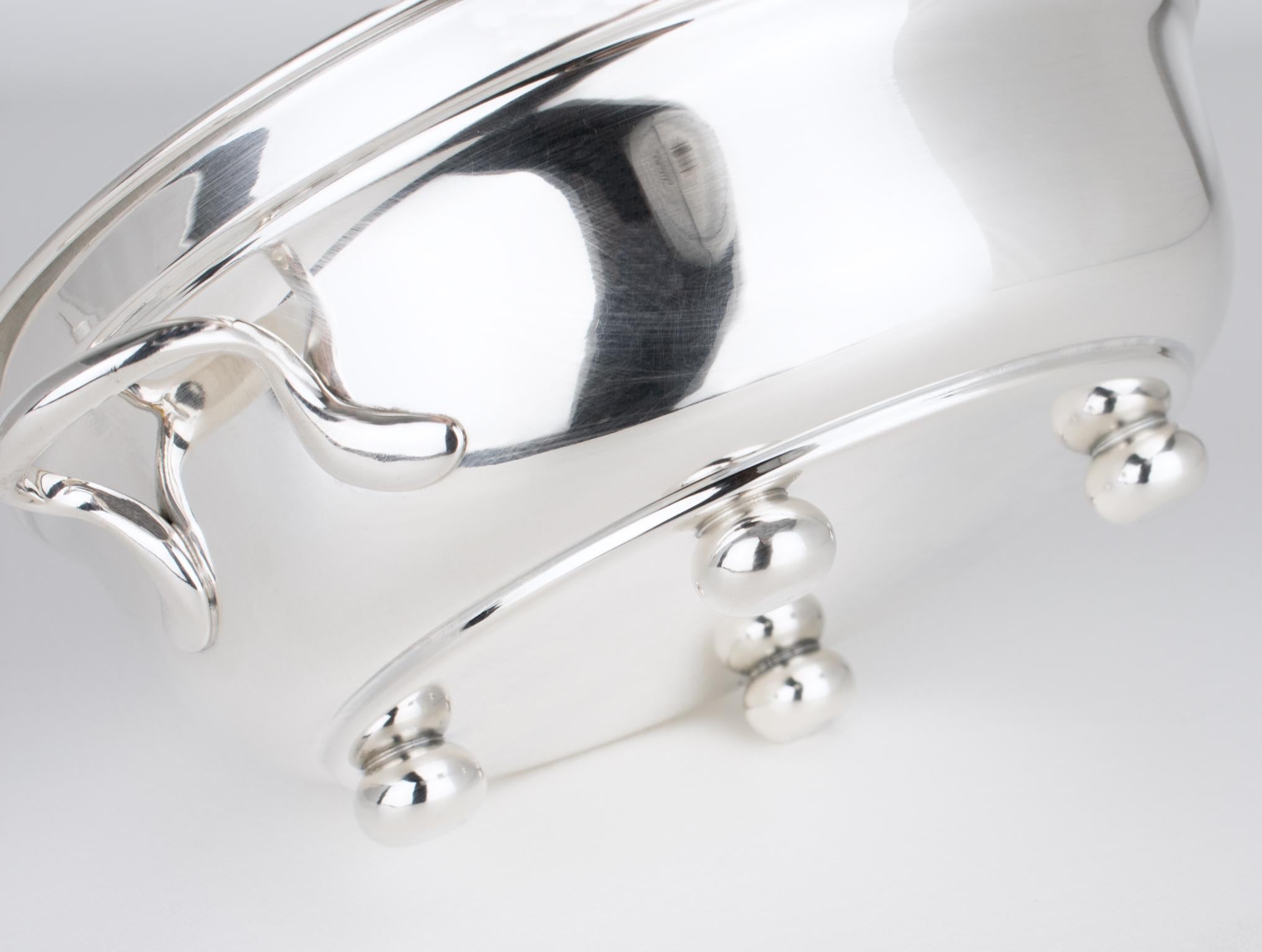 Christian Dior, piatto d'argento e ciotola di caviale in cristallo, circa 1980 in vendita 4