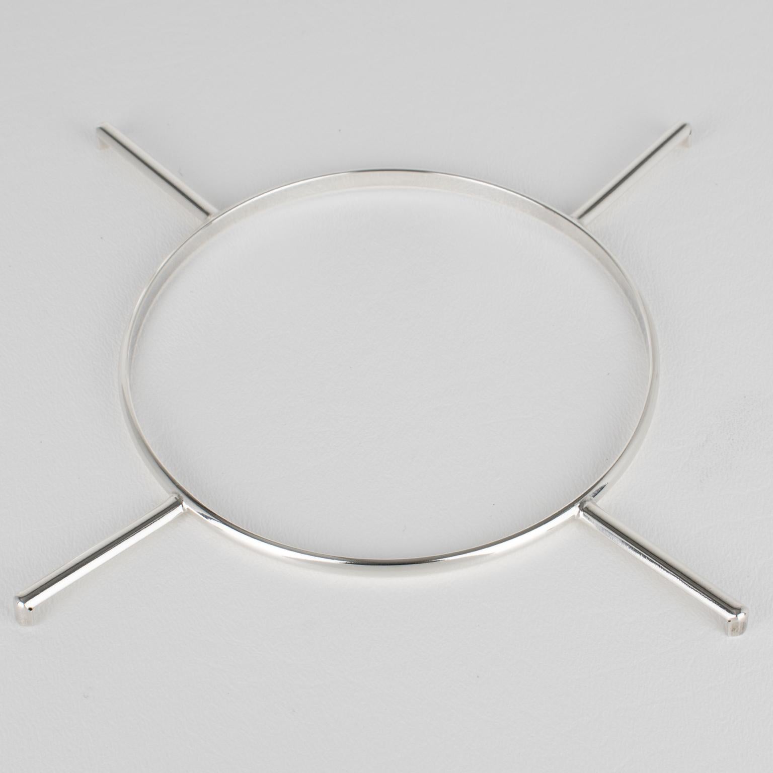 Metallo Christian Dior, piatto d'argento e ciotola di caviale in cristallo, circa 1980 in vendita