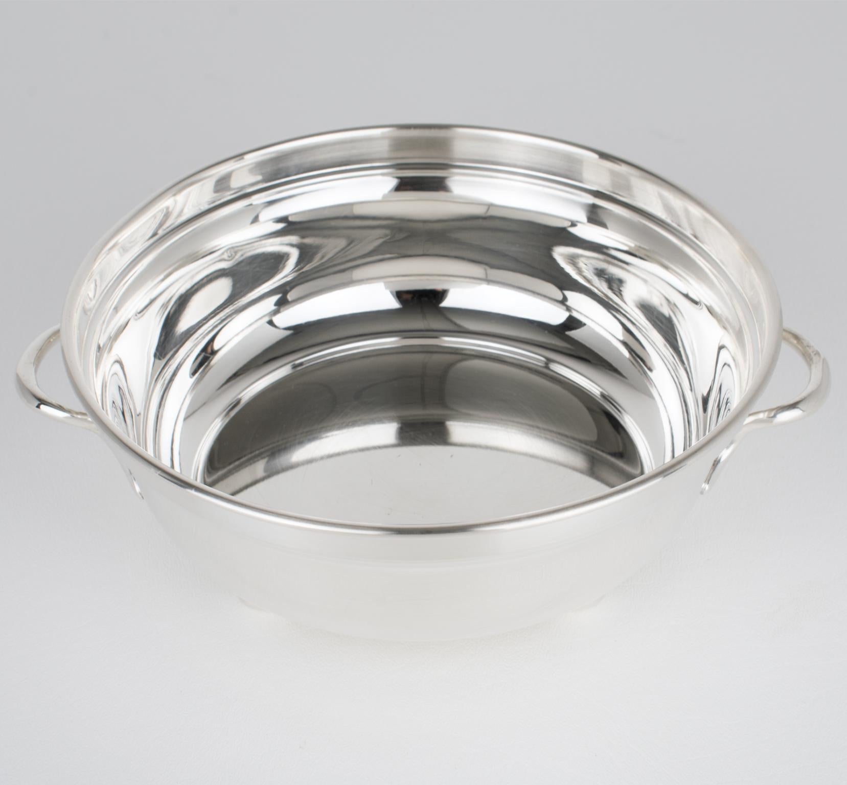 Christian Dior, piatto d'argento e ciotola di caviale in cristallo, circa 1980 in vendita 1