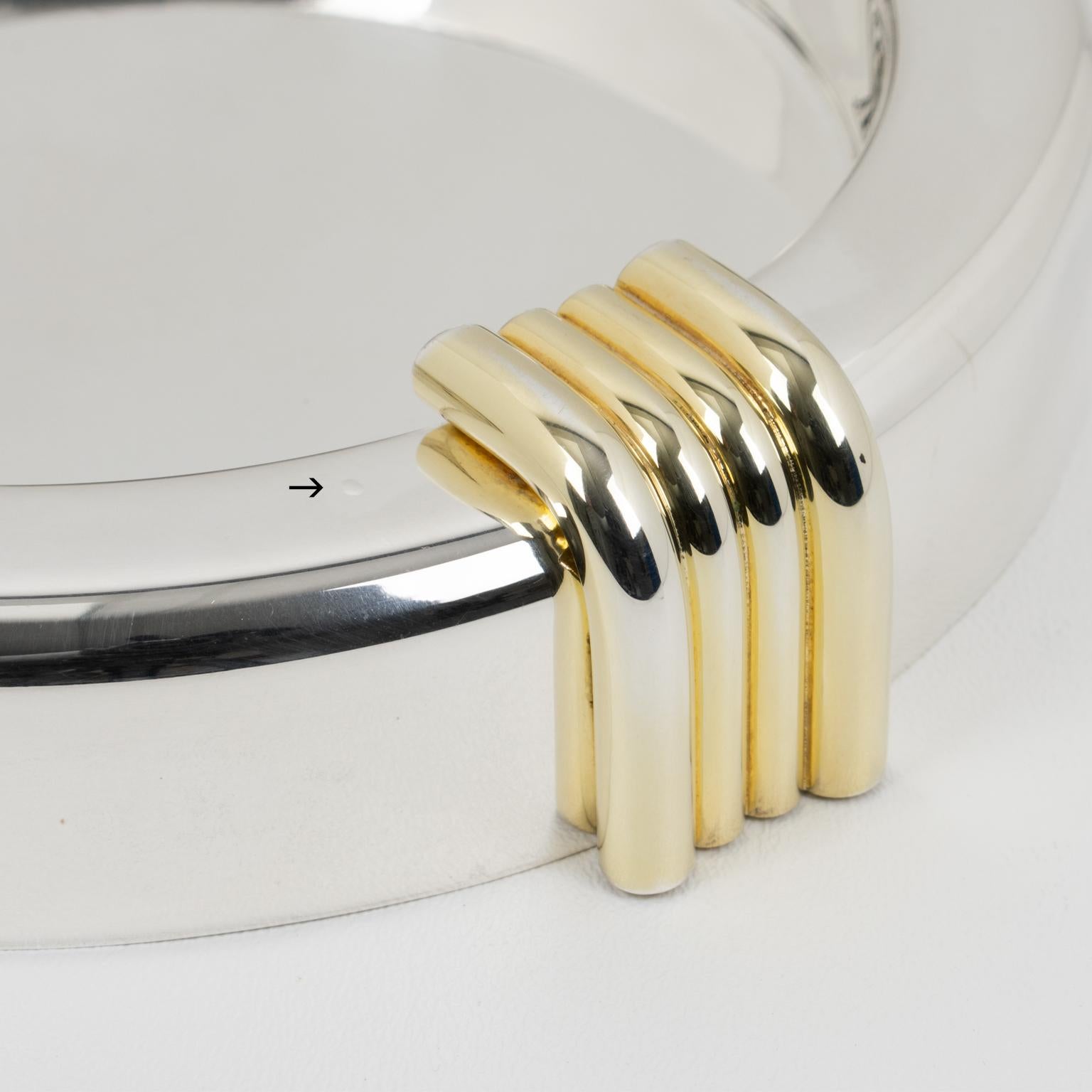 Fin du 20e siècle Christian Dior Silver Plate and Gold Plate Cigar Ashtray Vide Poche Catchall en vente