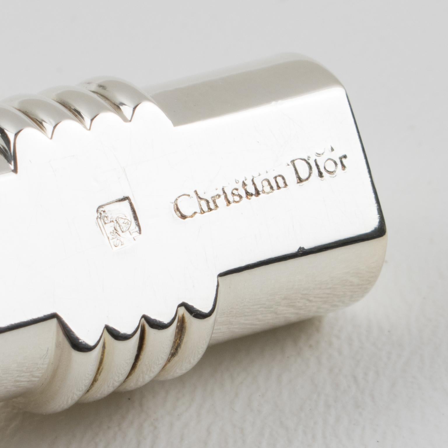 French Christian Dior Silver Plate Chopstick Knife Rests, 6 pieces in Box